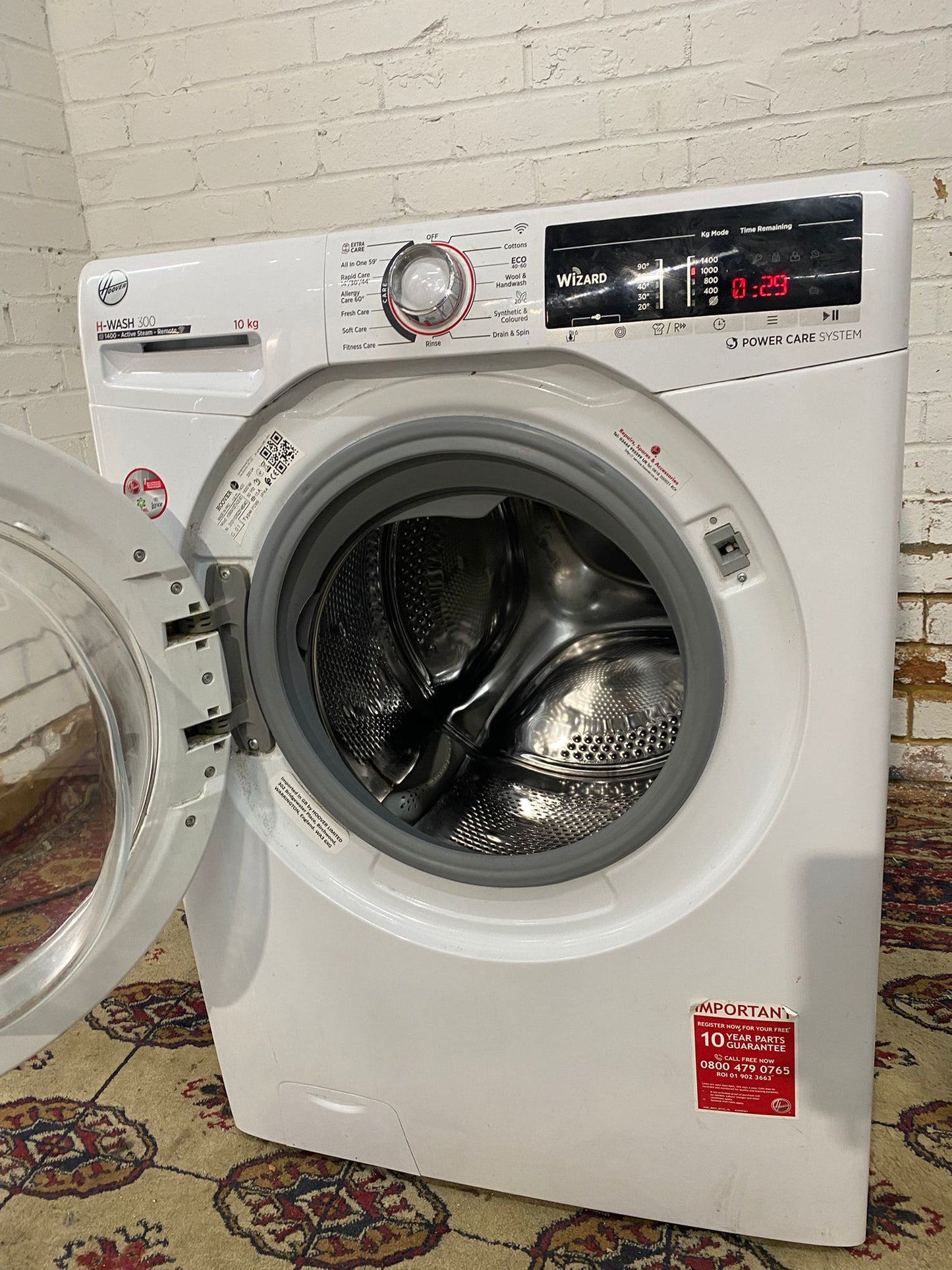 🚚Beautiful Hoover Large Drum 10kg Wifi Washing Machine For Sale