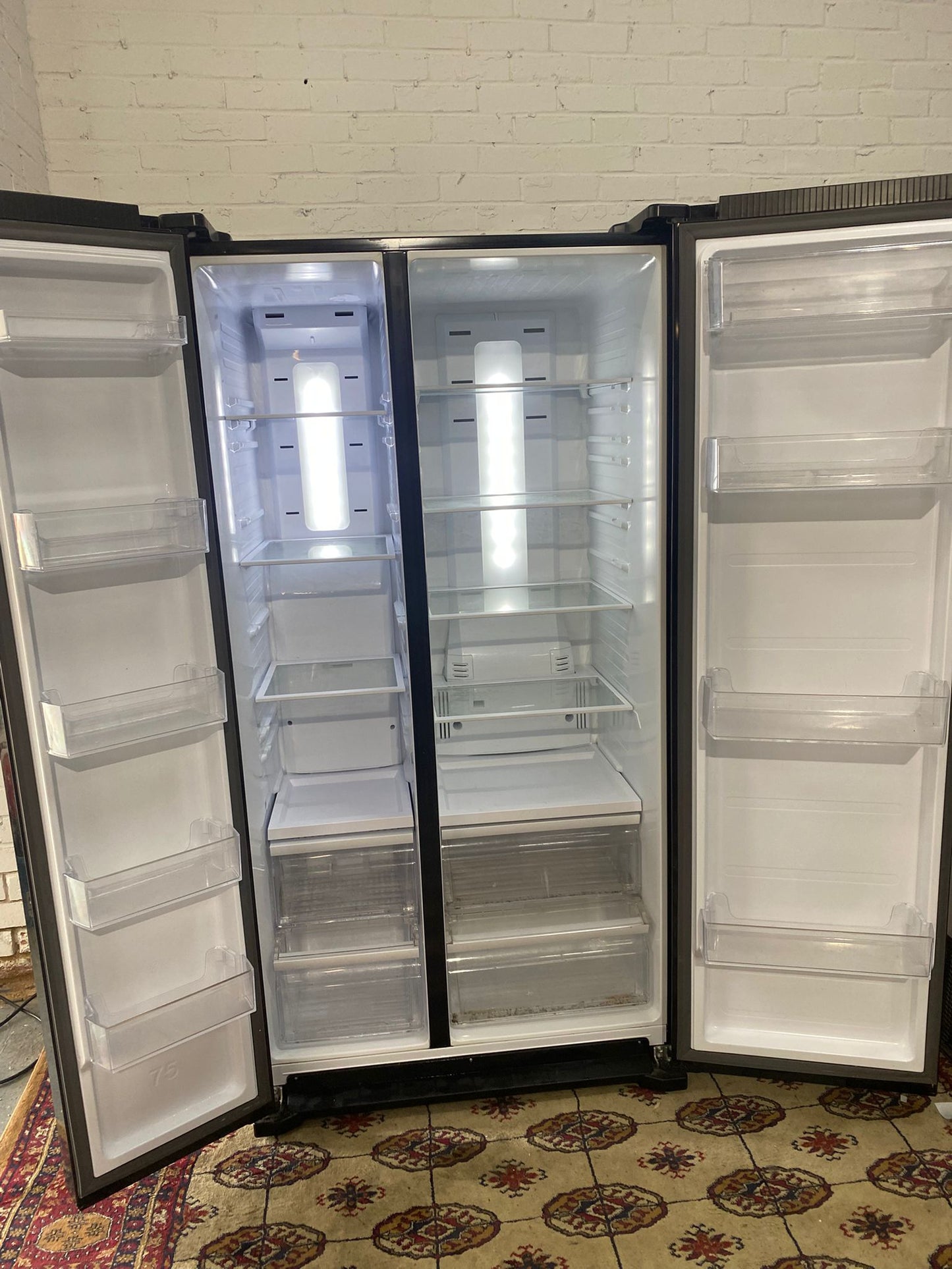 🚐Samsung Latest Model Black Double Door American Non Plumb Fridge Freezer for sale