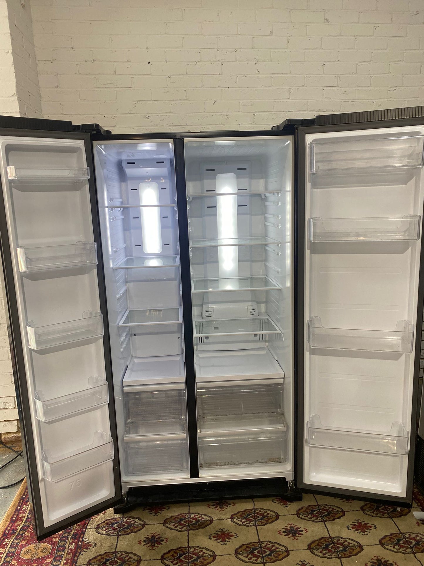 🚐Samsung Latest Model Black Double Door American Non Plumb Fridge Freezer for sale