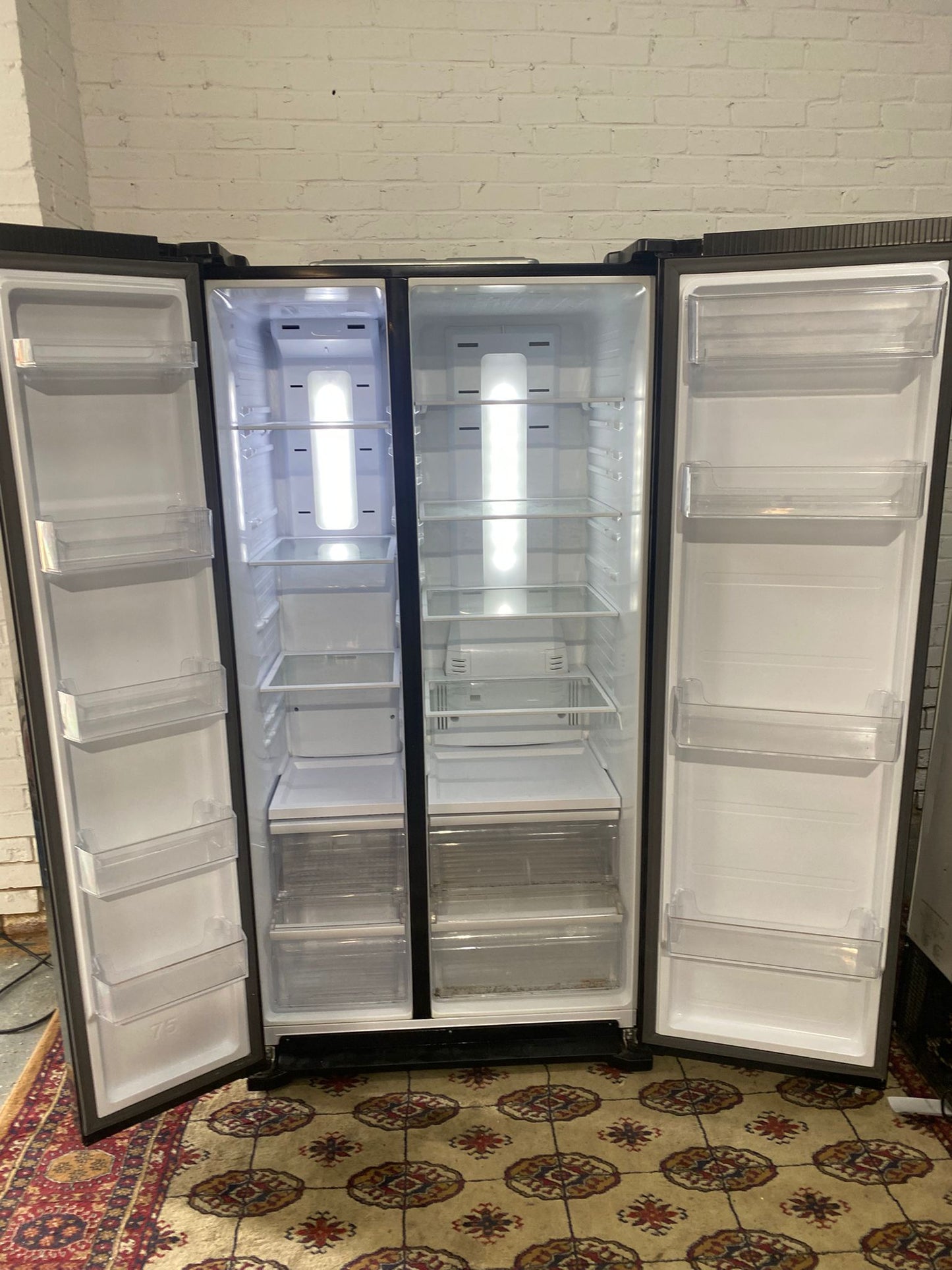 🚐Samsung Latest Model Black Double Door American Non Plumb Fridge Freezer for sale