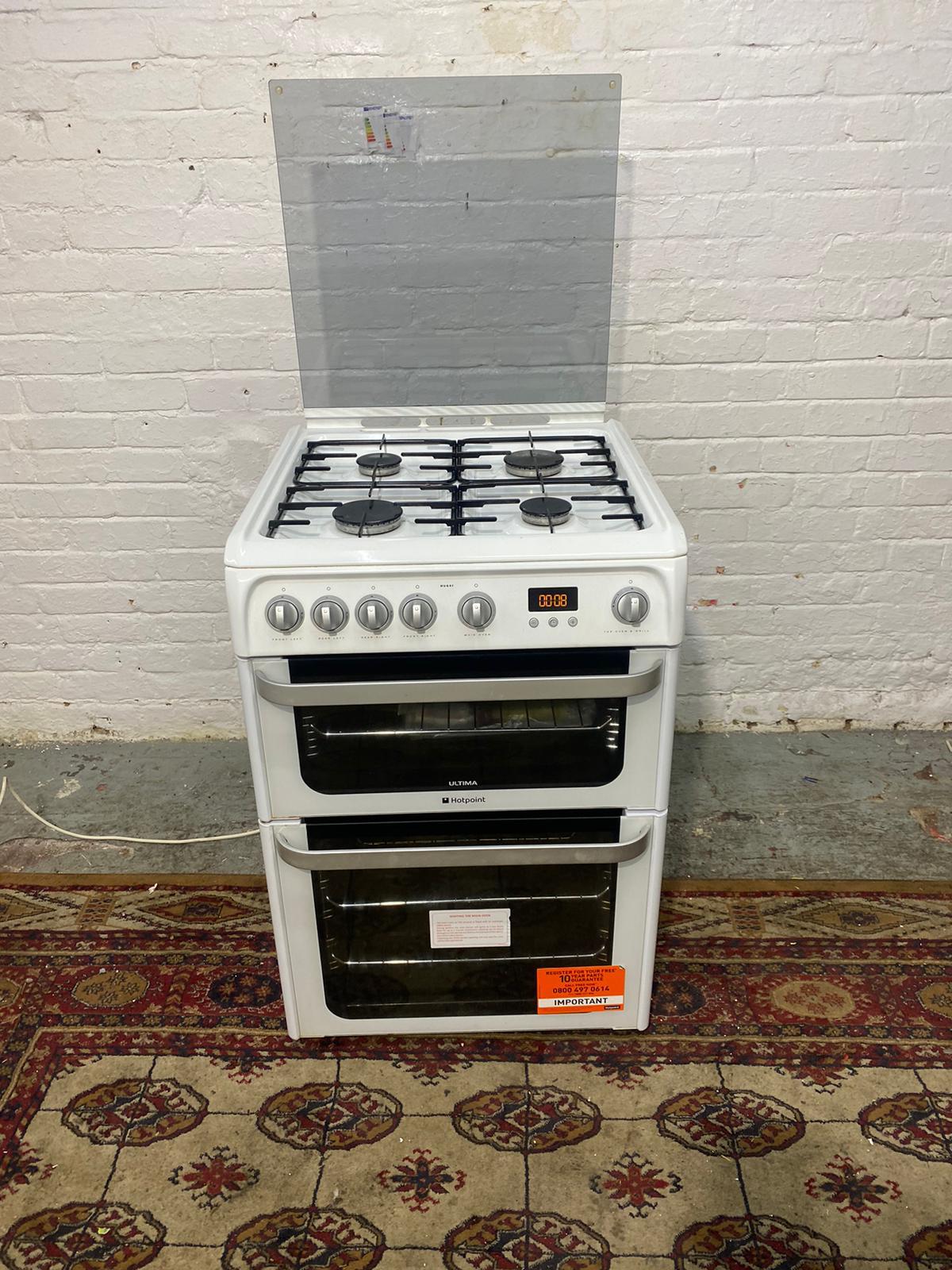 🚚Beautiful HotPoint 60CM White Gas Cooker Oven/Grill For Sale