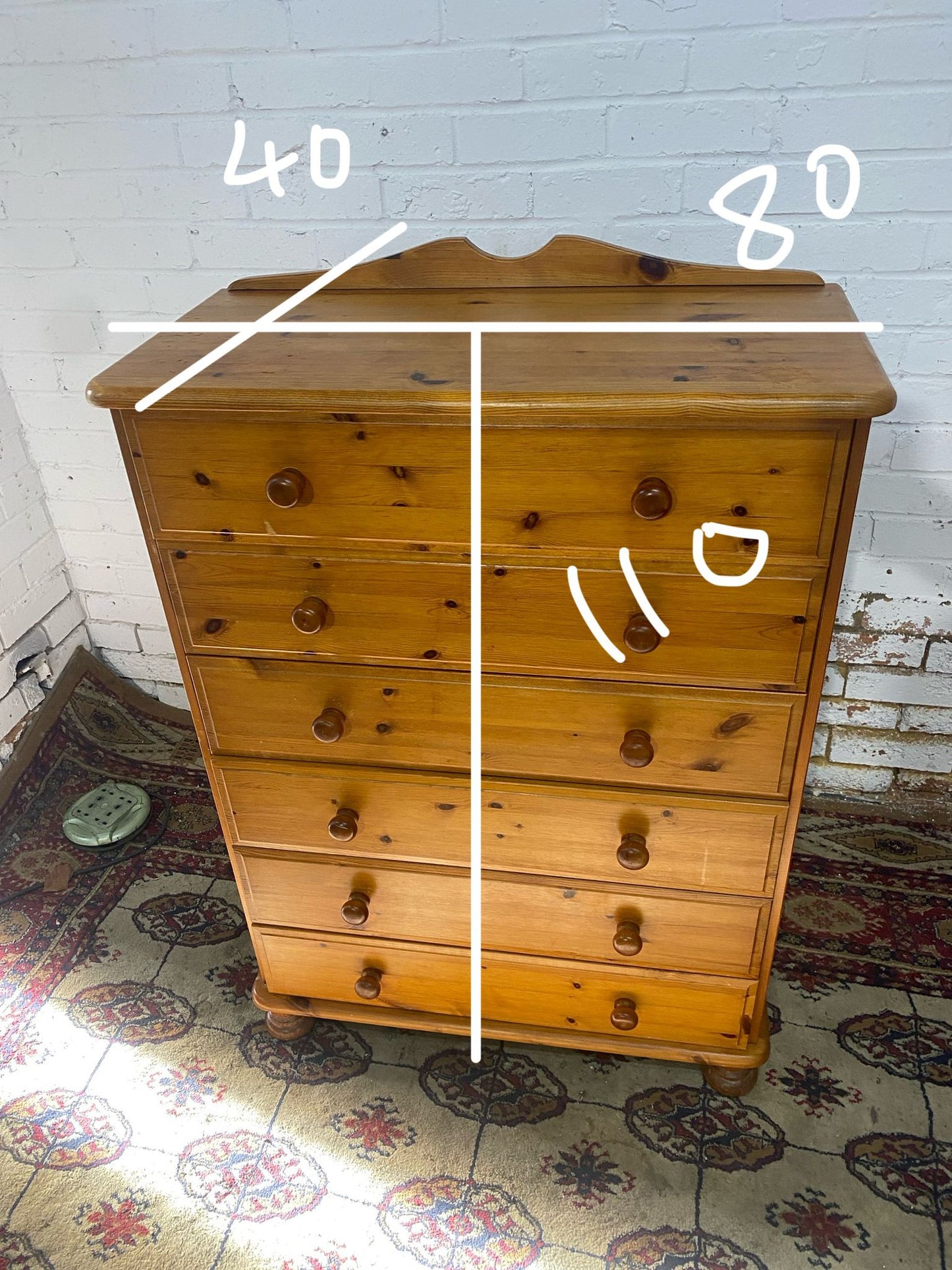 🚚Beautiful 6 Drawers Pine Chest Dresser For Sale