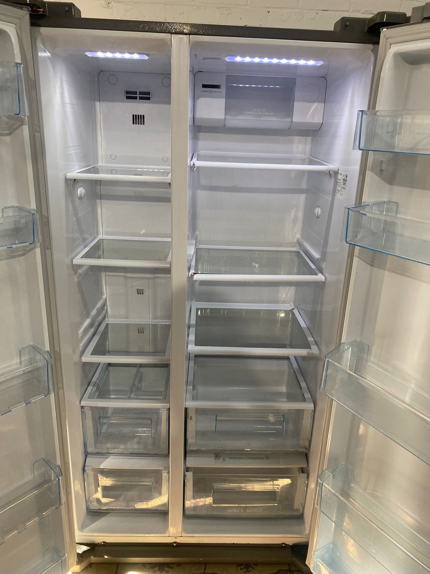 🚚Daewoo A+ Energy Grey American Double Door Non Plumb Fridge Freezer for sale