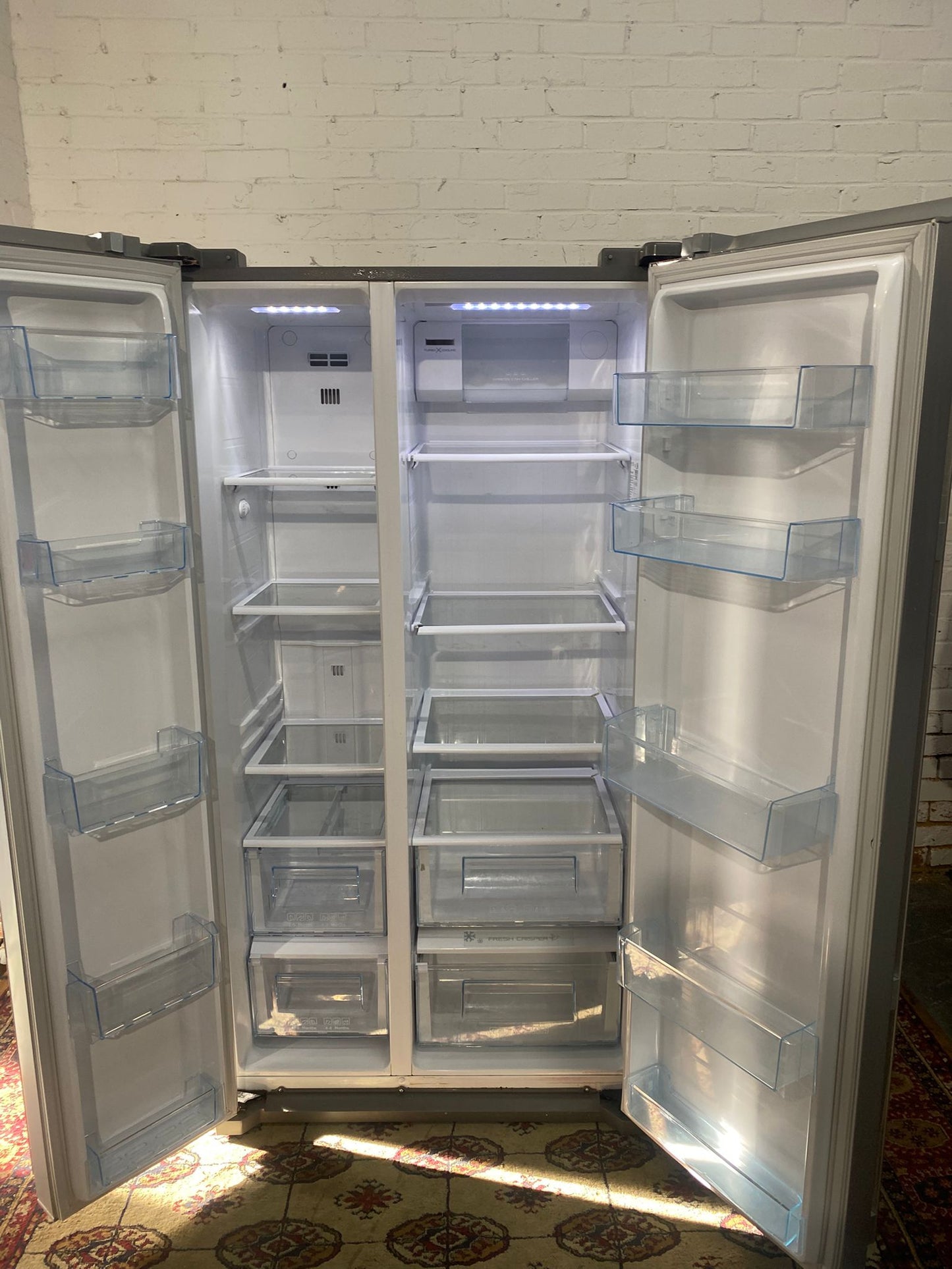 🚚Daewoo A+ Energy Grey American Double Door Non Plumb Fridge Freezer for sale