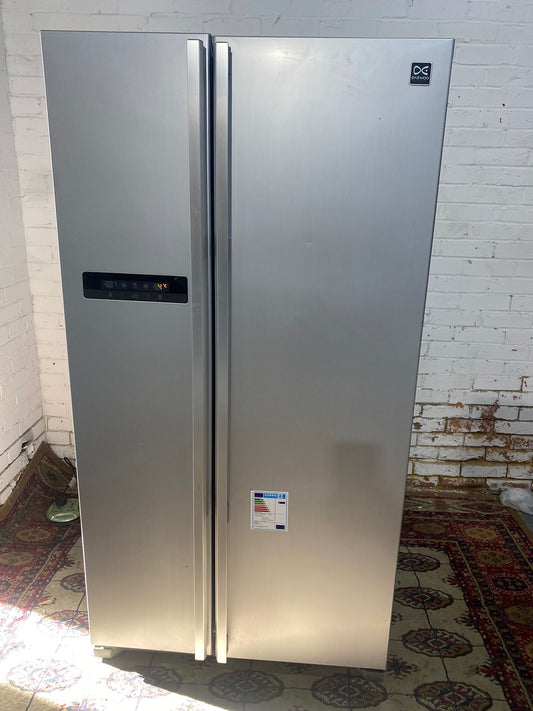🚚Daewoo A+ Energy Grey American Double Door Non Plumb Fridge Freezer for sale