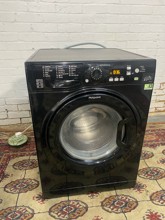 🚚Beautiful Hotpoint Black 9KG Washing Machine No Offers