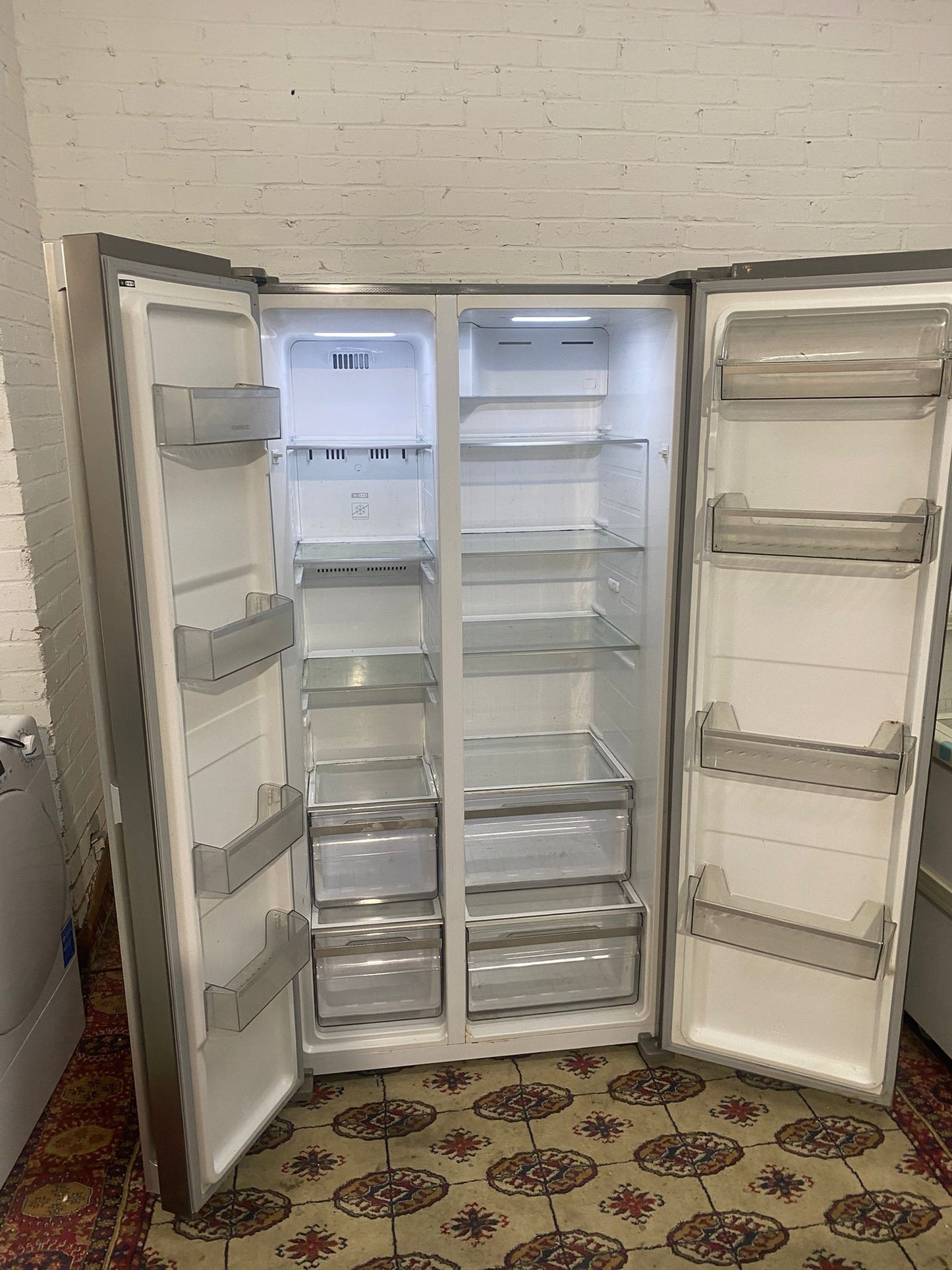 🚐Kenwood Grey Latest Model Double Door American Non Plumb Fridge Freezer For Sale