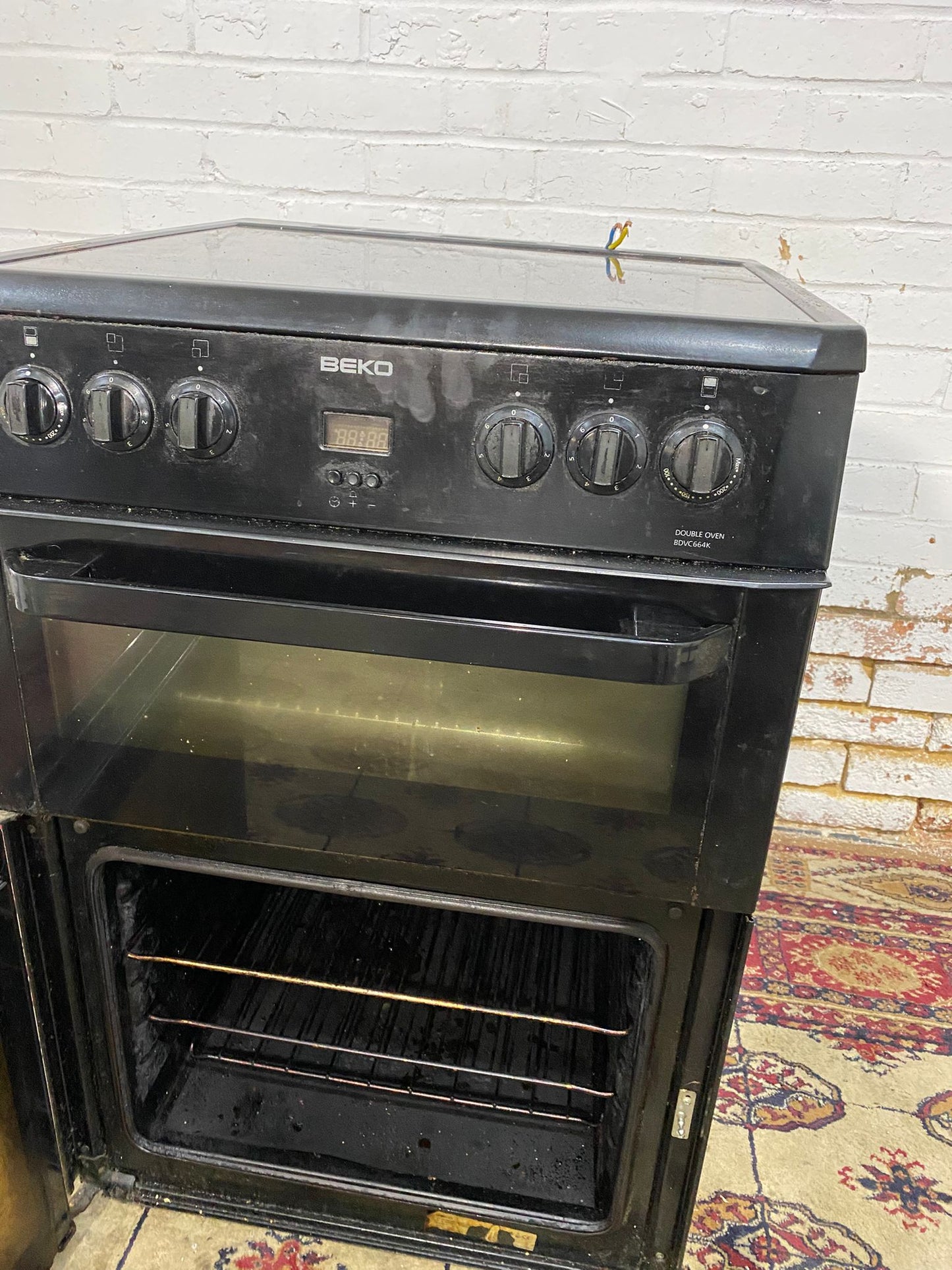 Beko 60CM Black Electric Ceramic Cooker With Dual Oven/Grill For Sale