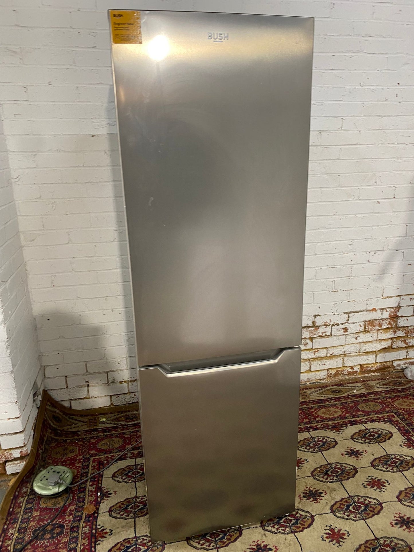 🚚Tall Bush Metallic Grey/Silver Frost Free Fridge Freezer For Sale