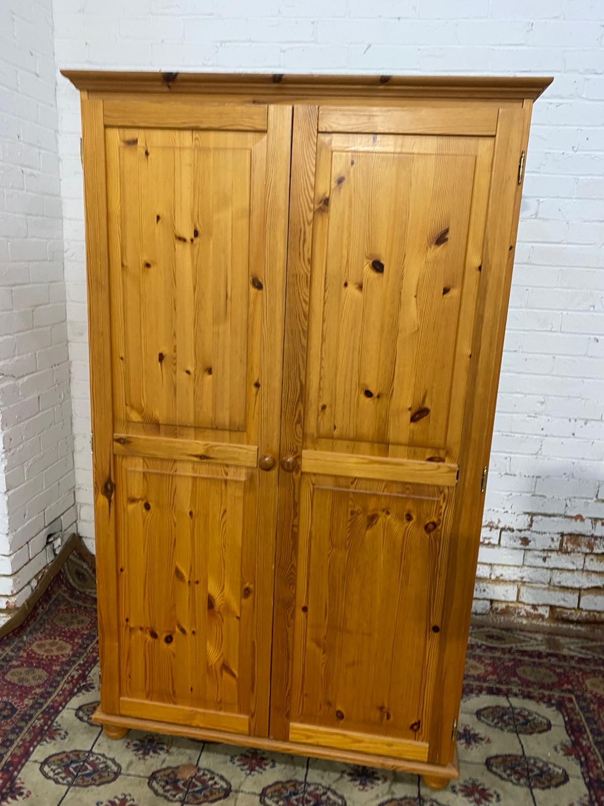 🚚Beautiful Assembled Two Doors Pine Wardrobe For Sale
