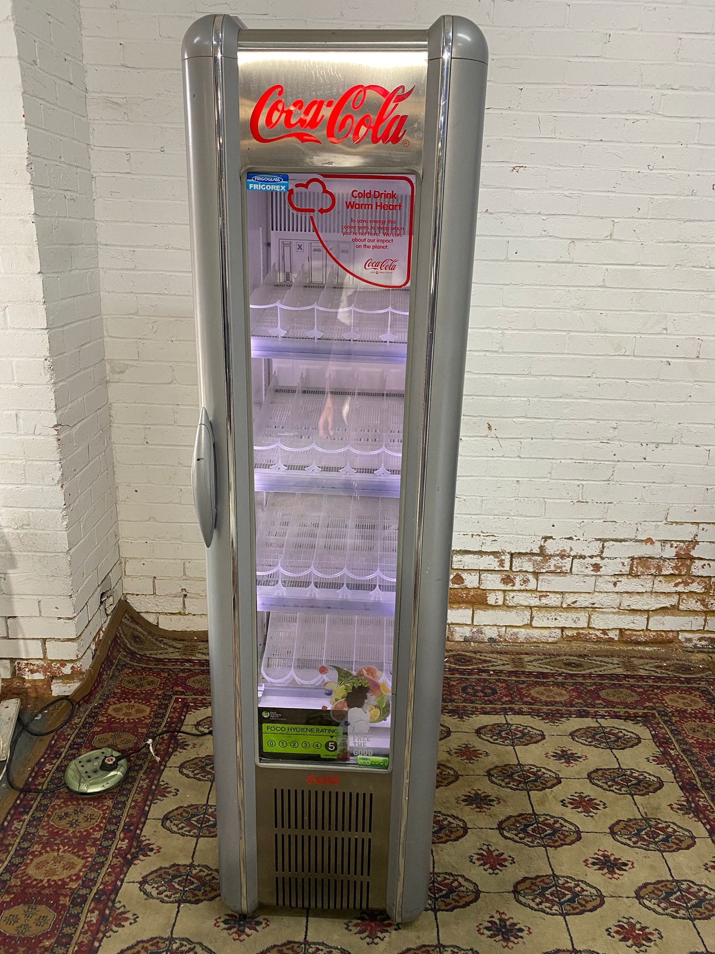 🚐🚐Beautiful Coca Cola Slim Commercial Standing Drinks Fridge For Sale