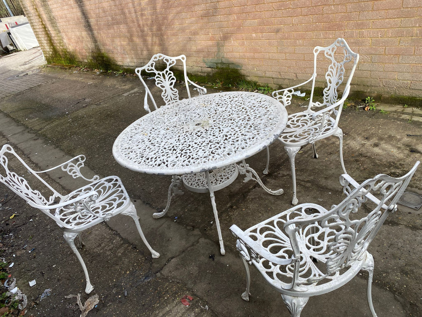 ✅🚐🚐Beautiful Garden Set Patio Large Round Table With 4 Chairs