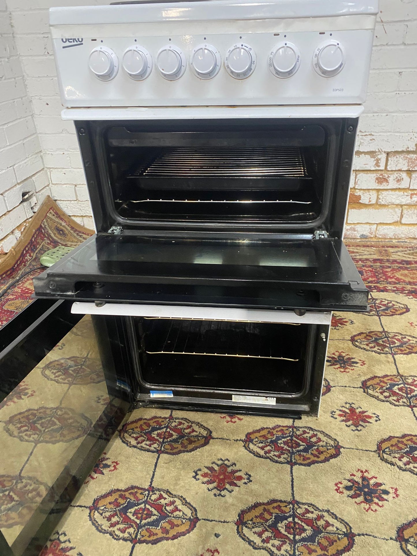 🚚Beautiful 50 CM Beko White Electric Cooker Oven/Grill For Sale