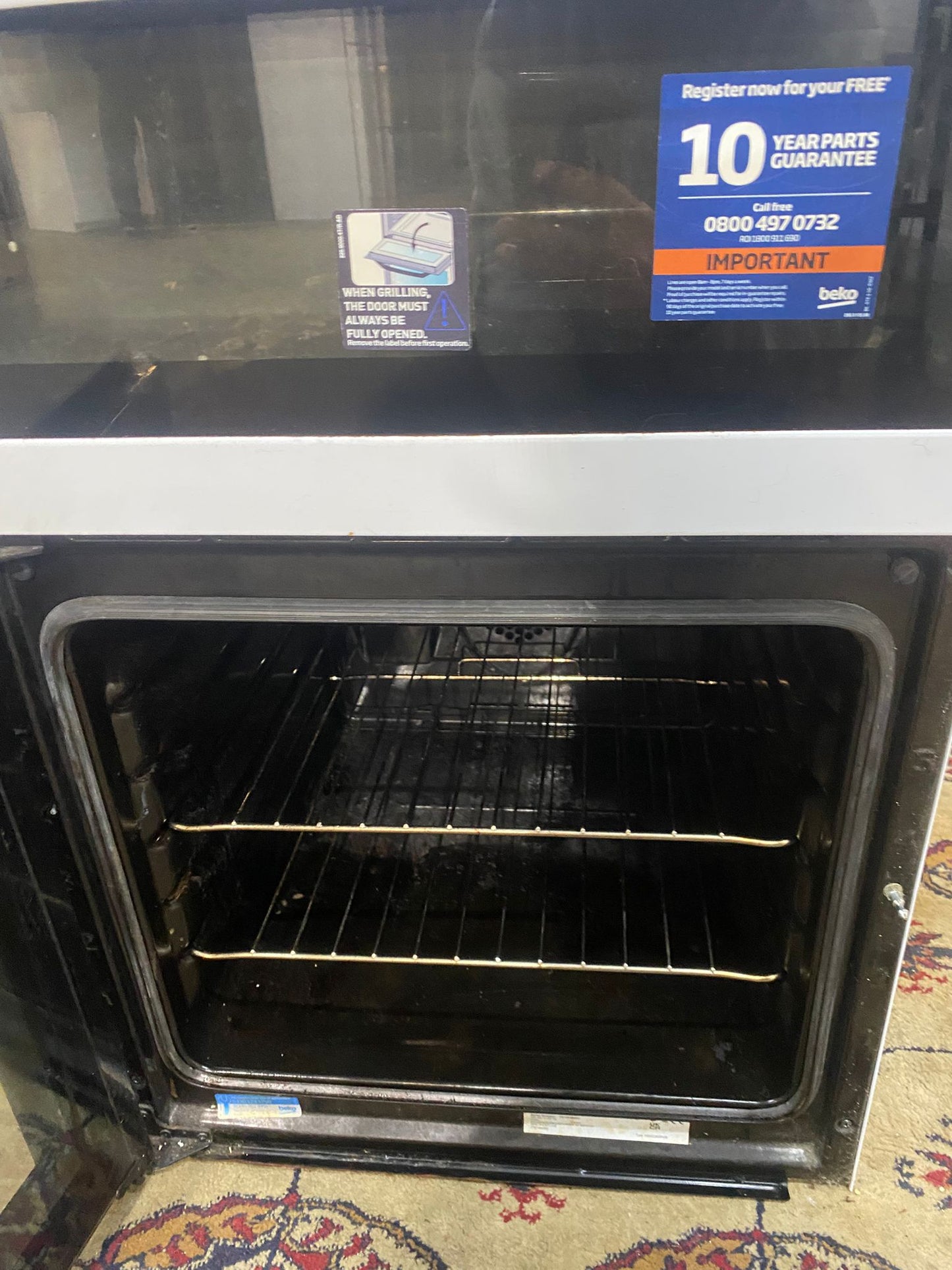 🚚Beautiful 50 CM Beko White Electric Cooker Oven/Grill For Sale