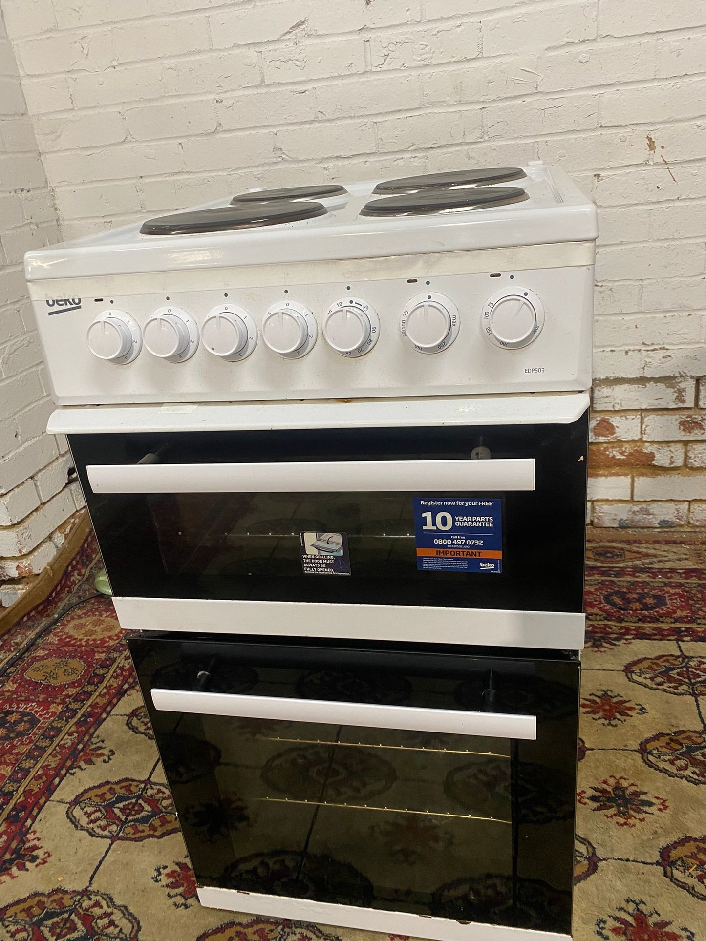🚚Beautiful 50 CM Beko White Electric Cooker Oven/Grill For Sale