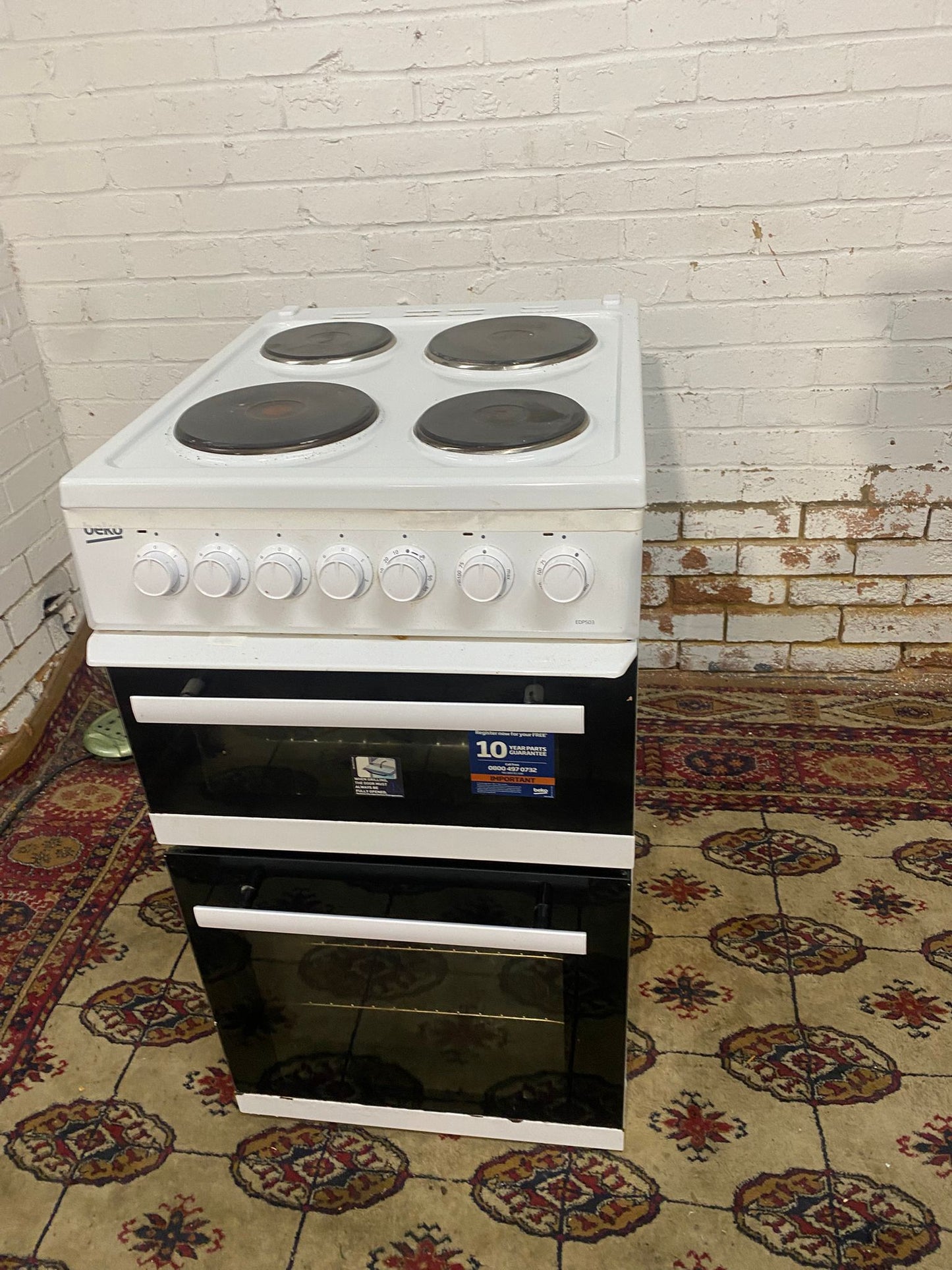 🚚Beautiful 50 CM Beko White Electric Cooker Oven/Grill For Sale