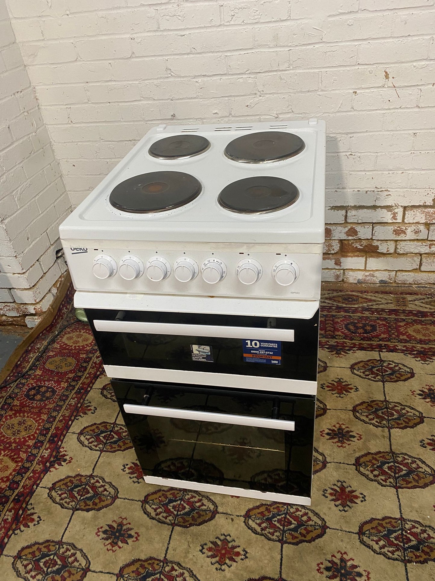 🚚Beautiful 50 CM Beko White Electric Cooker Oven/Grill For Sale