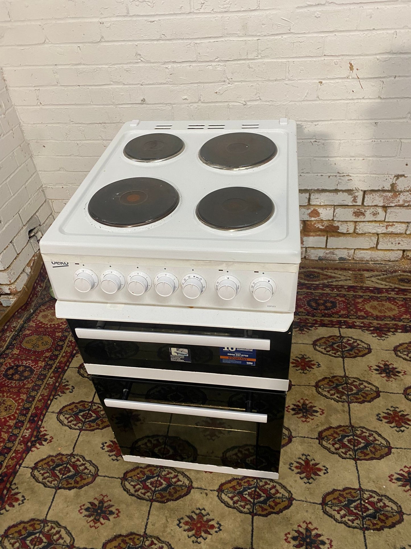 🚚Beautiful 50 CM Beko White Electric Cooker Oven/Grill For Sale