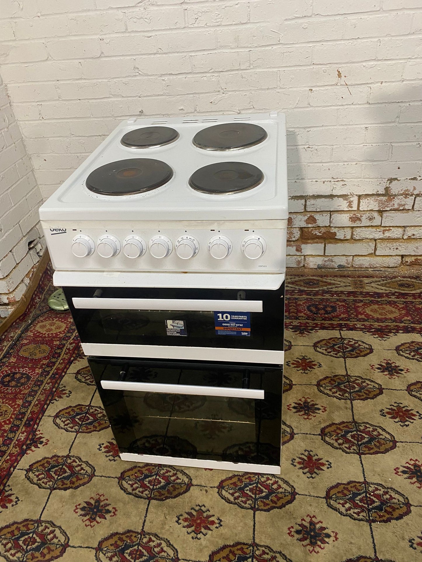 🚚Beautiful 50 CM Beko White Electric Cooker Oven/Grill For Sale