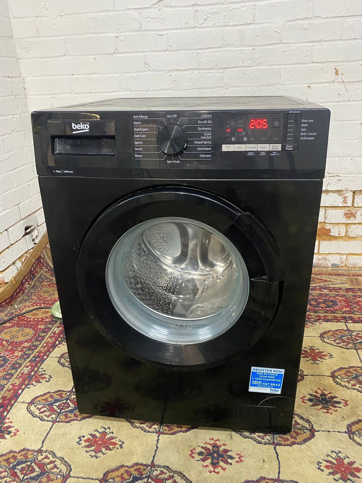 🚚Beautiful Beko Black 9KG Washing Machine For Sale