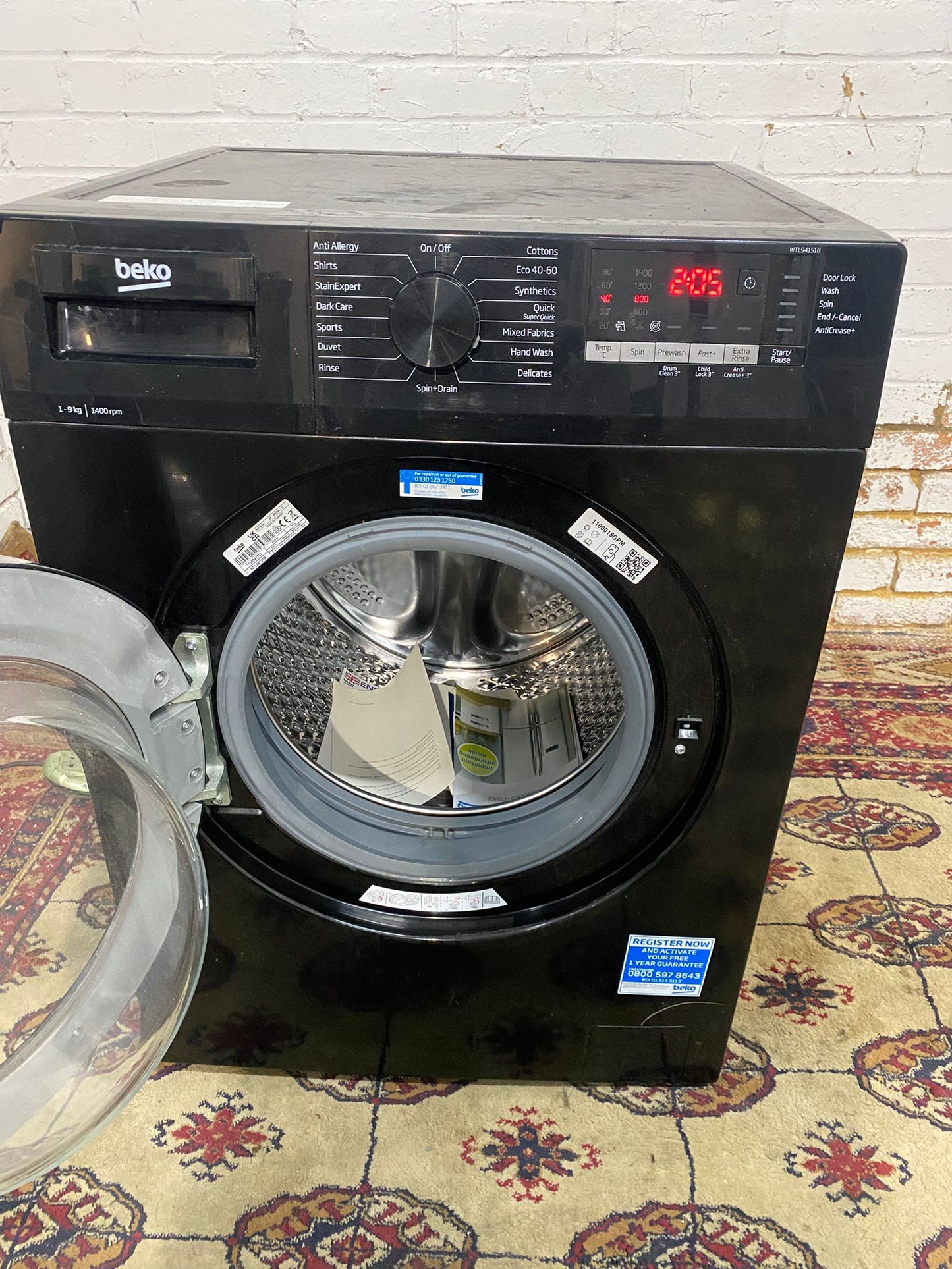 🚚Beautiful Beko Black 9KG Washing Machine For Sale