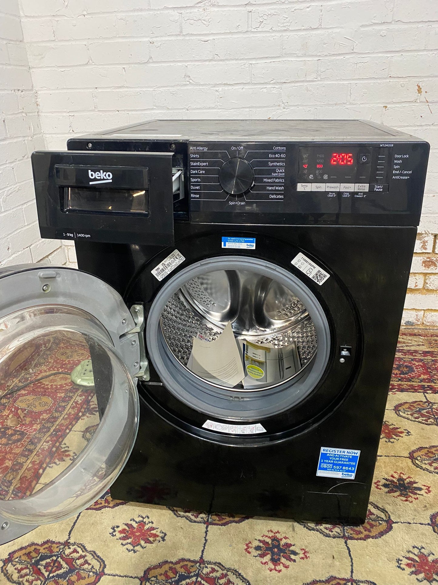 🚚Beautiful Beko Black 9KG Washing Machine For Sale