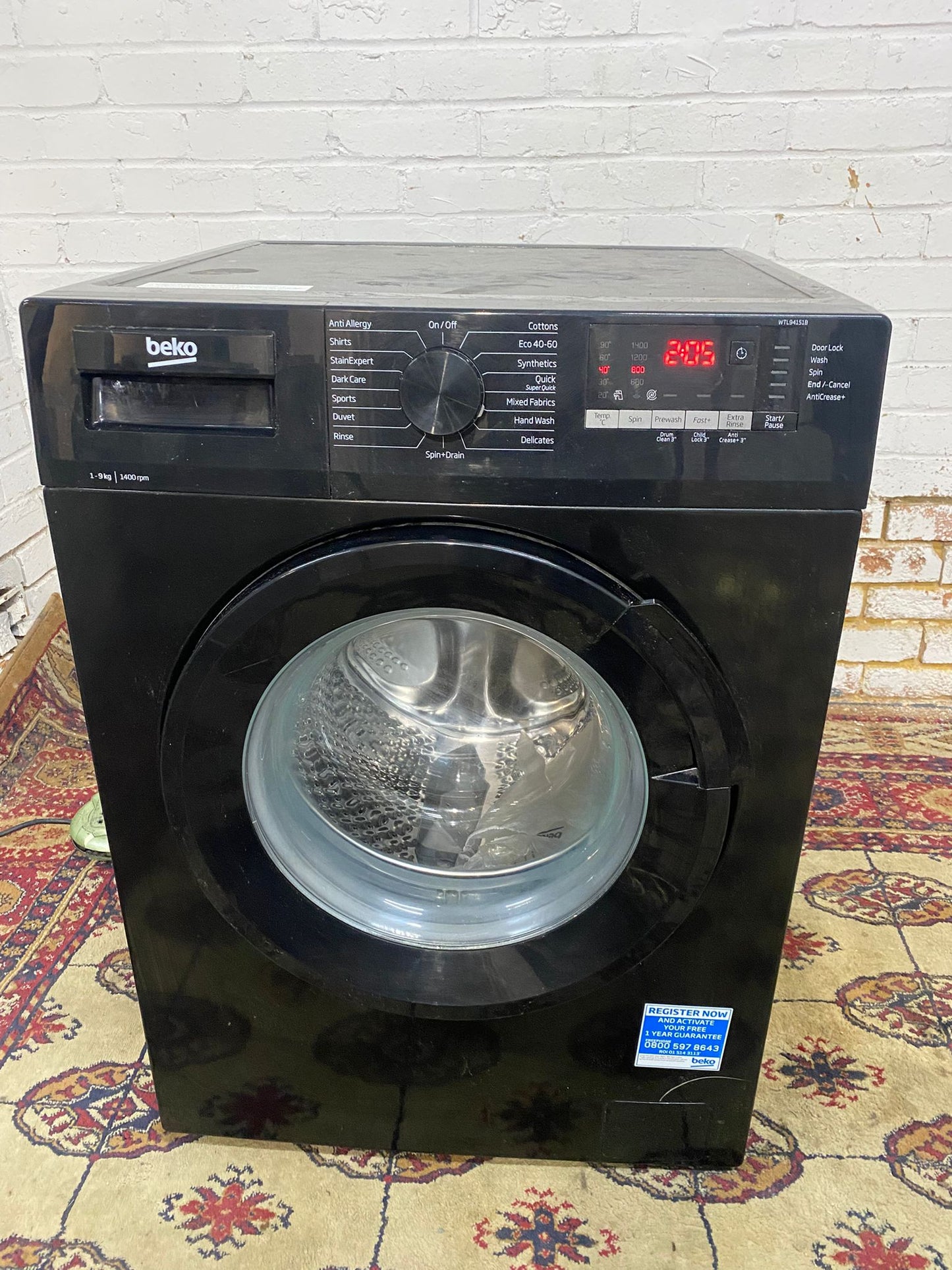 🚚Beautiful Beko Black 9KG Washing Machine For Sale