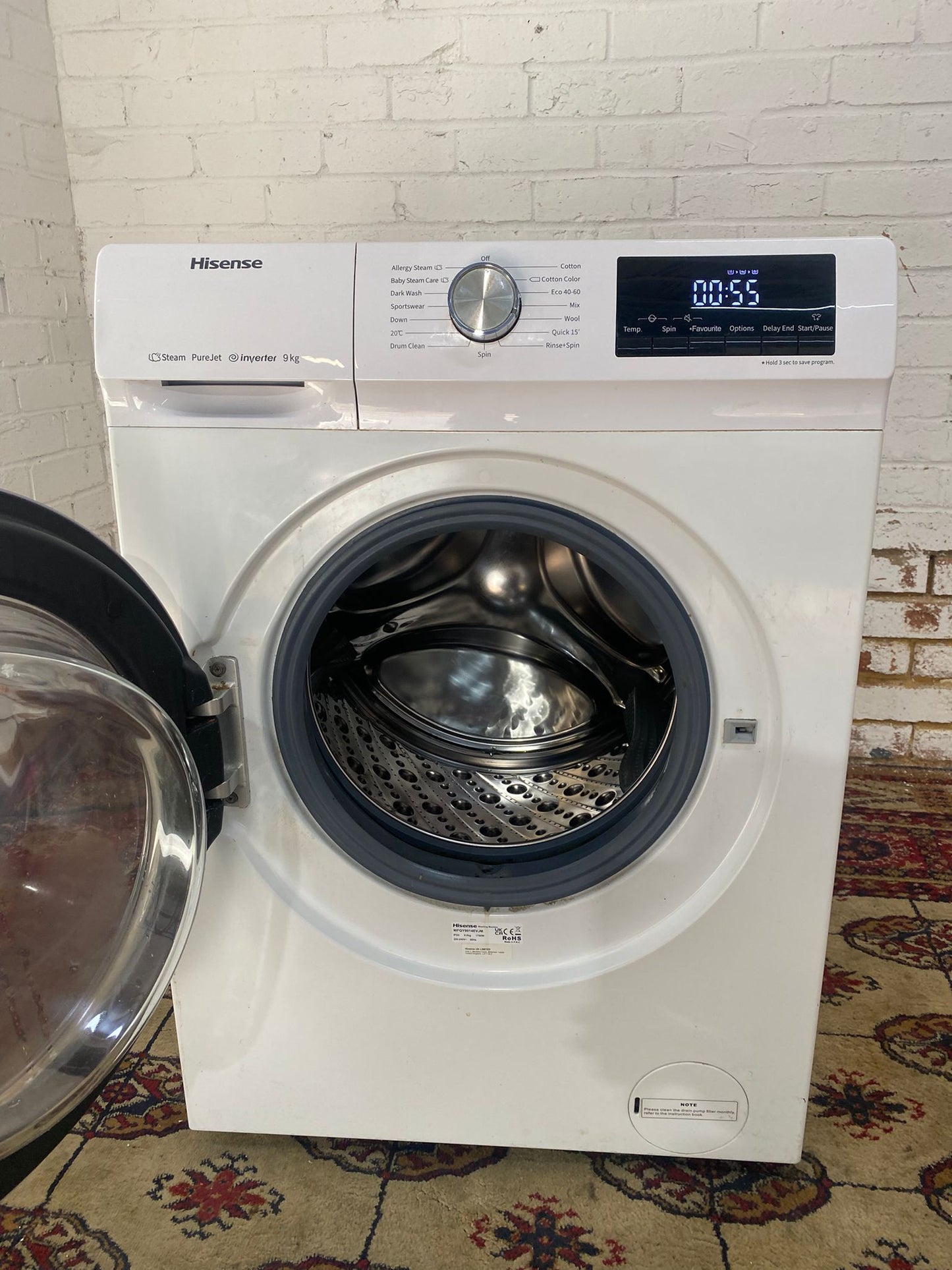 FREE DELIVERY Beautiful Latest Model Hisense Large Drum 9KG Washing Machine