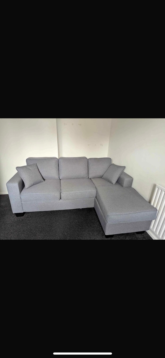 🚚Beautiful Grey Corner Sofa