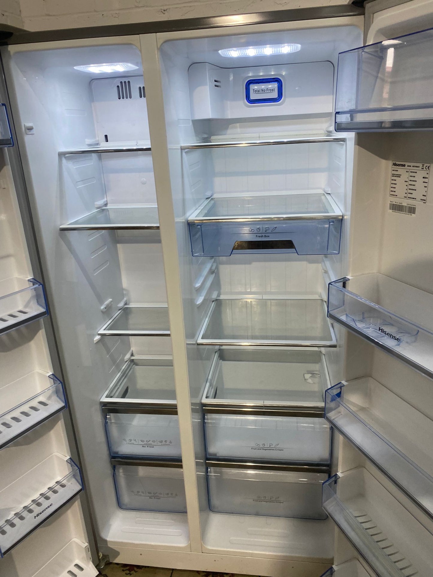 🚚Beautiful Hisense NonPlumb American Fridge Freezer