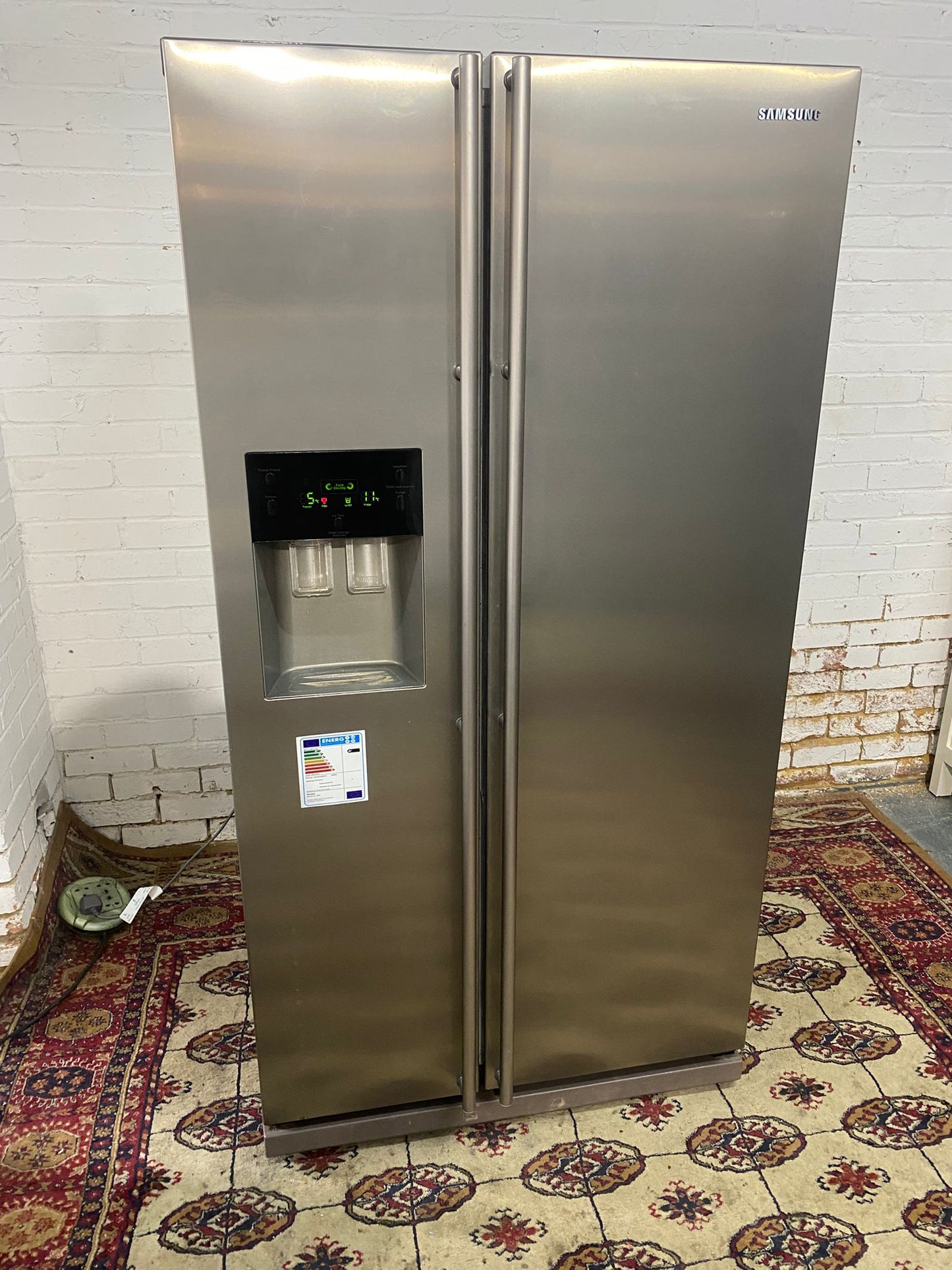 🚚Beautiful Samsung Stainless Steel Double Door 90CM Wide Frost Free Plumb In American Fridge Freezer For Sale