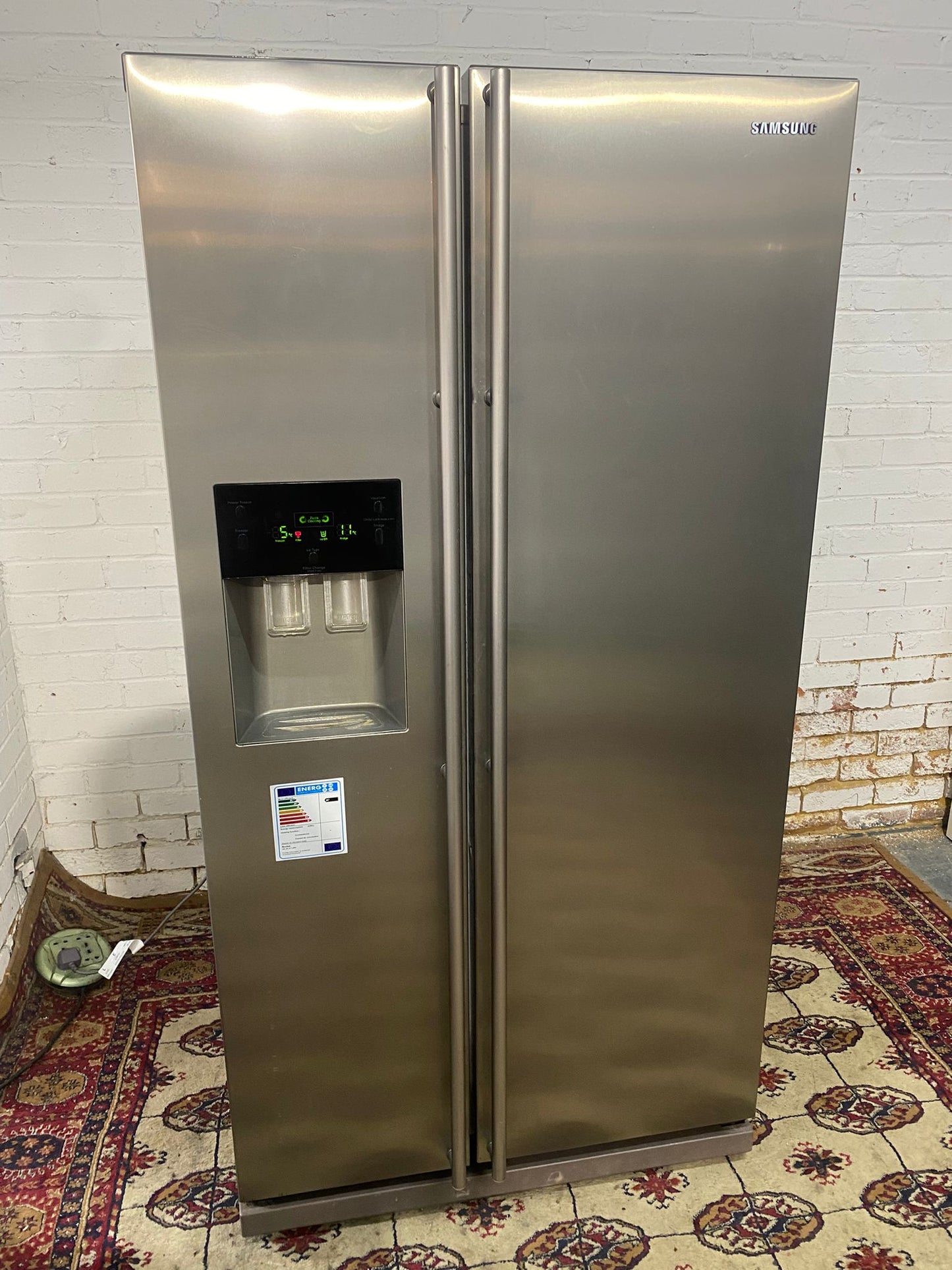 🚚Beautiful Samsung Stainless Steel Double Door 90CM Wide Frost Free Plumb In American Fridge Freezer For Sale