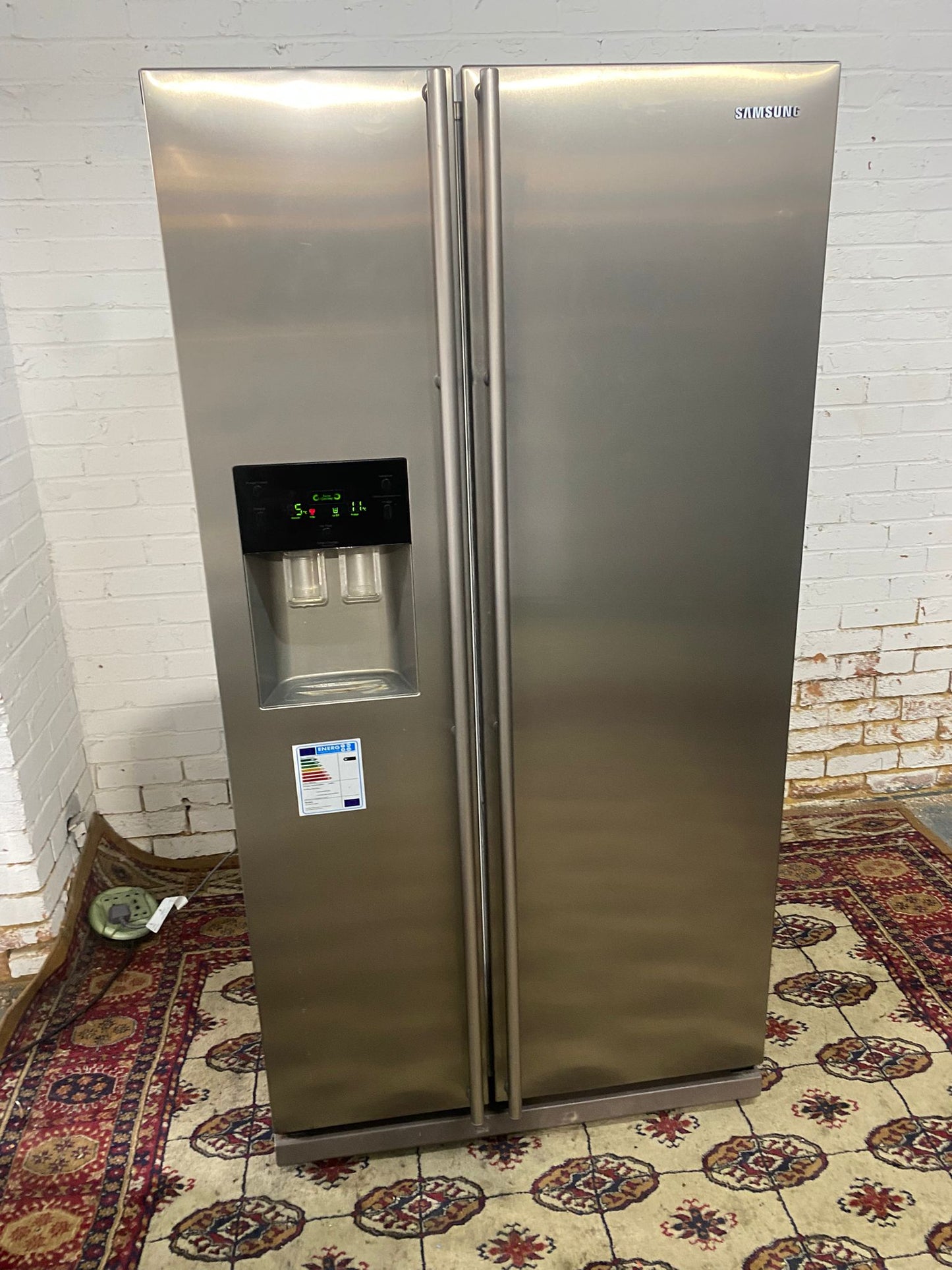 🚚Beautiful Samsung Stainless Steel Double Door 90CM Wide Frost Free Plumb In American Fridge Freezer For Sale