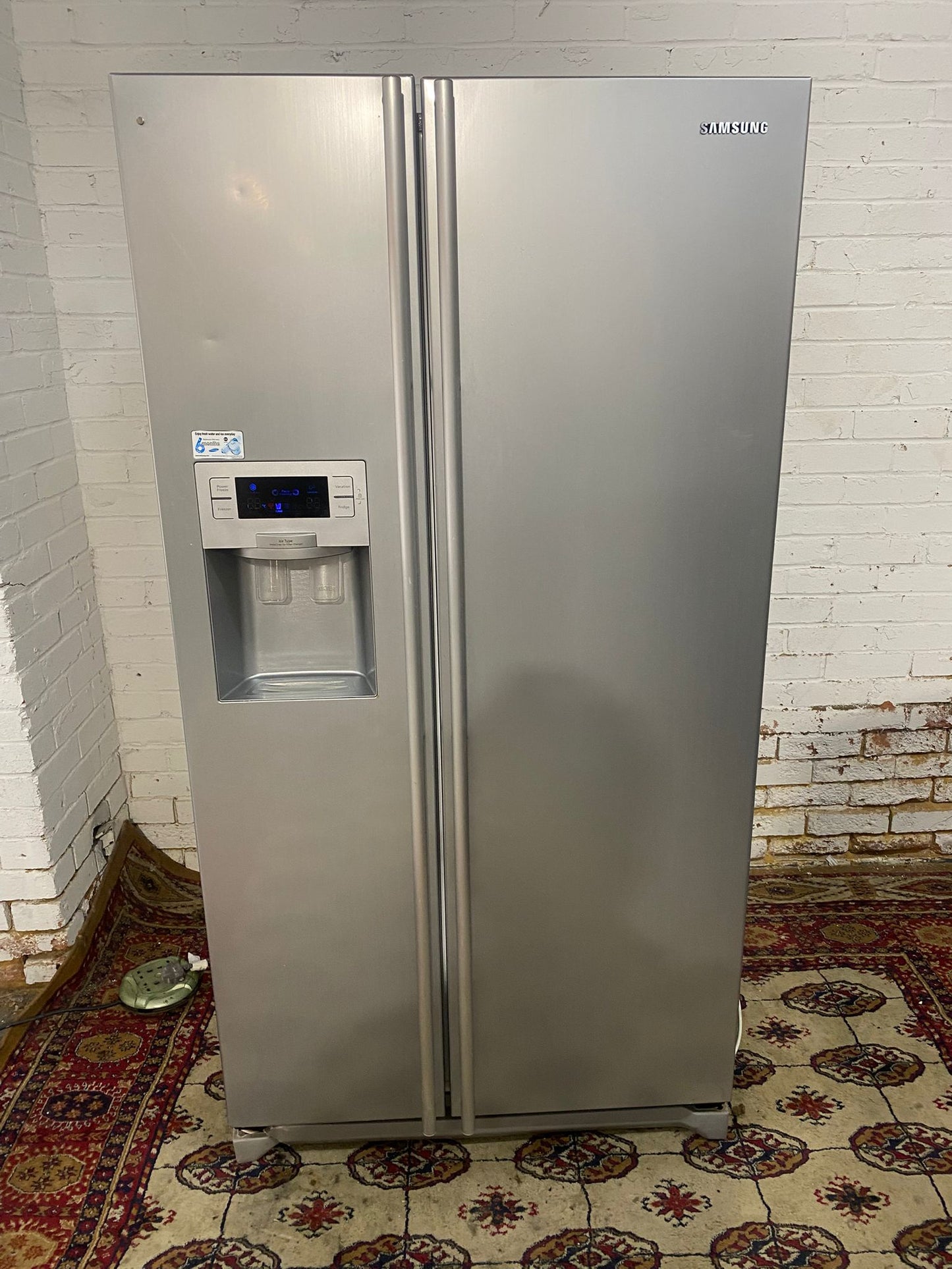 🚚Beautiful Samsung Stainless Steel Double Door 90CM Wide Frost Free Plumb In American Fridge Freezer For Sale