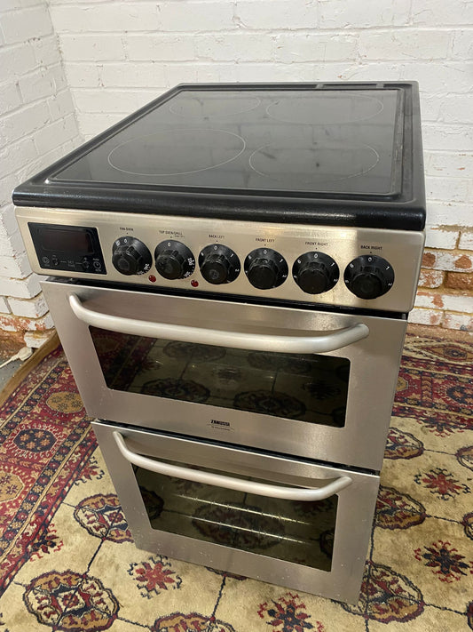 🚚Beautiful Zanussi 50CM Stainless Steel Electric Ceramic Cooker Oven/Grill For Sale