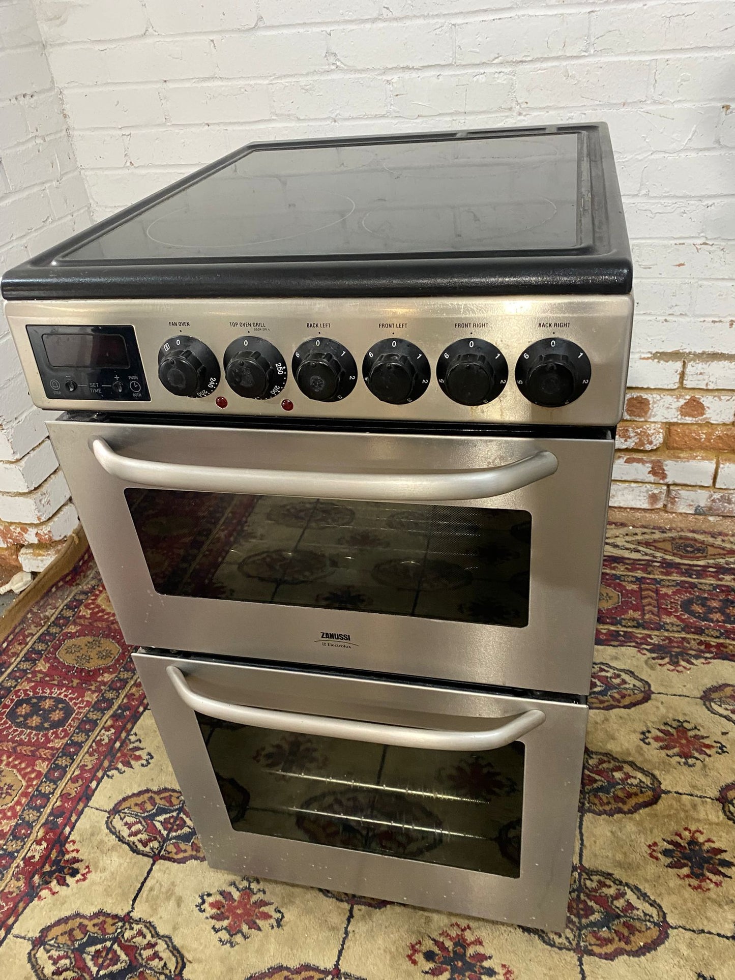 🚚Beautiful Zanussi 50CM Stainless Steel Electric Ceramic Cooker Oven/Grill For Sale