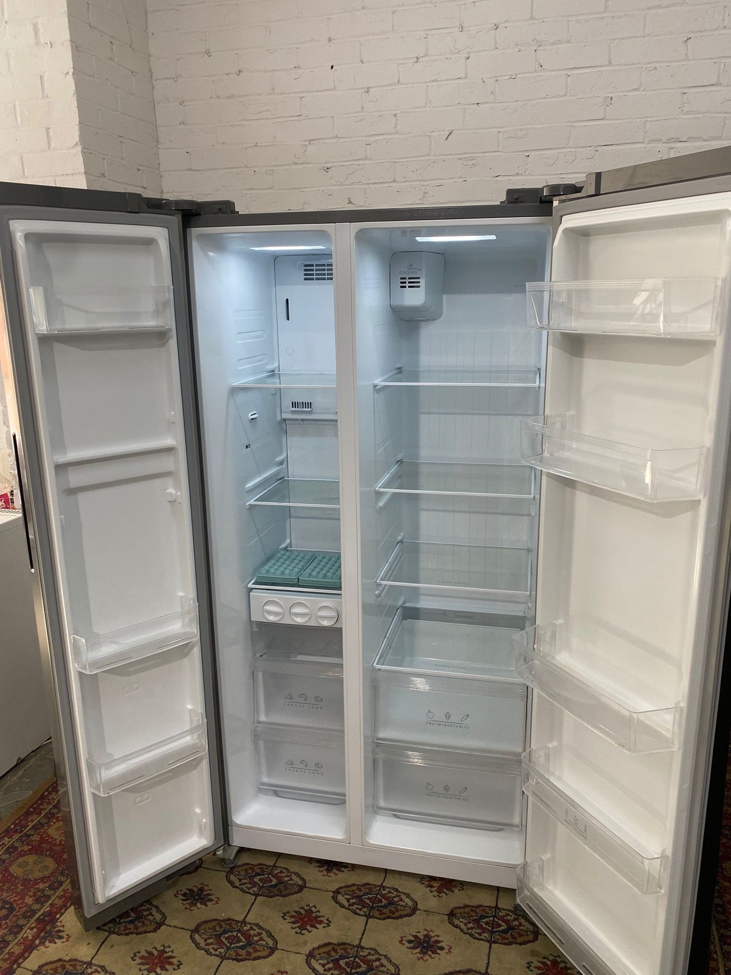 🚚Beautiful Bush Stainless Steel American Double Door Non Plumb Fridge Freezer For Sale