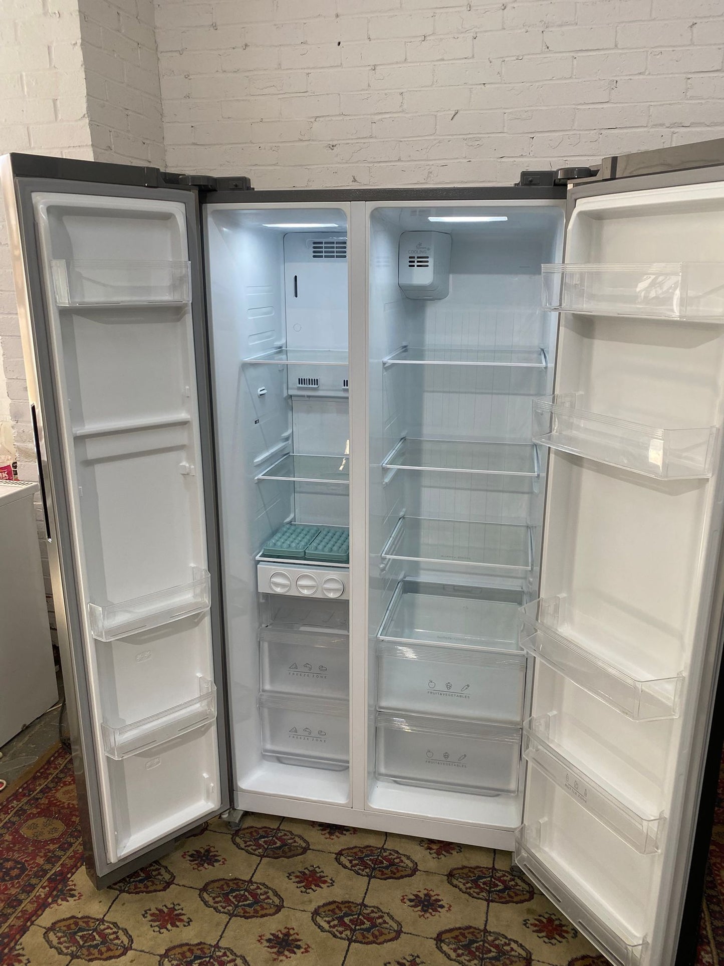 🚚Beautiful Bush Stainless Steel American Double Door Non Plumb Fridge Freezer For Sale