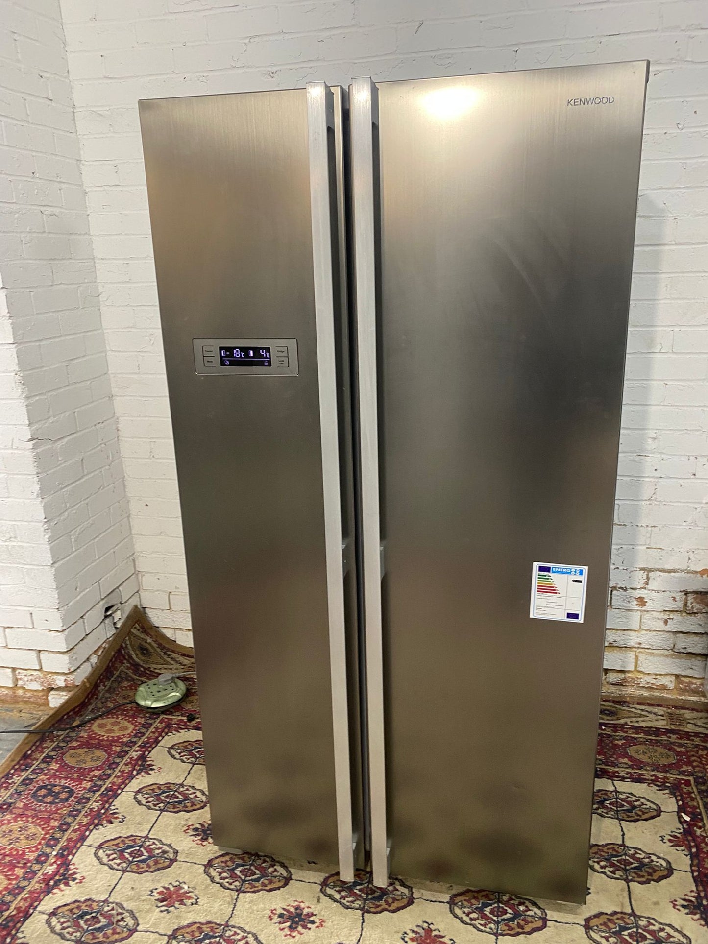 🚐Beautiful Kenwood Grey Latest Model Double Door American Non Plumb Fridge Freezer For Sale