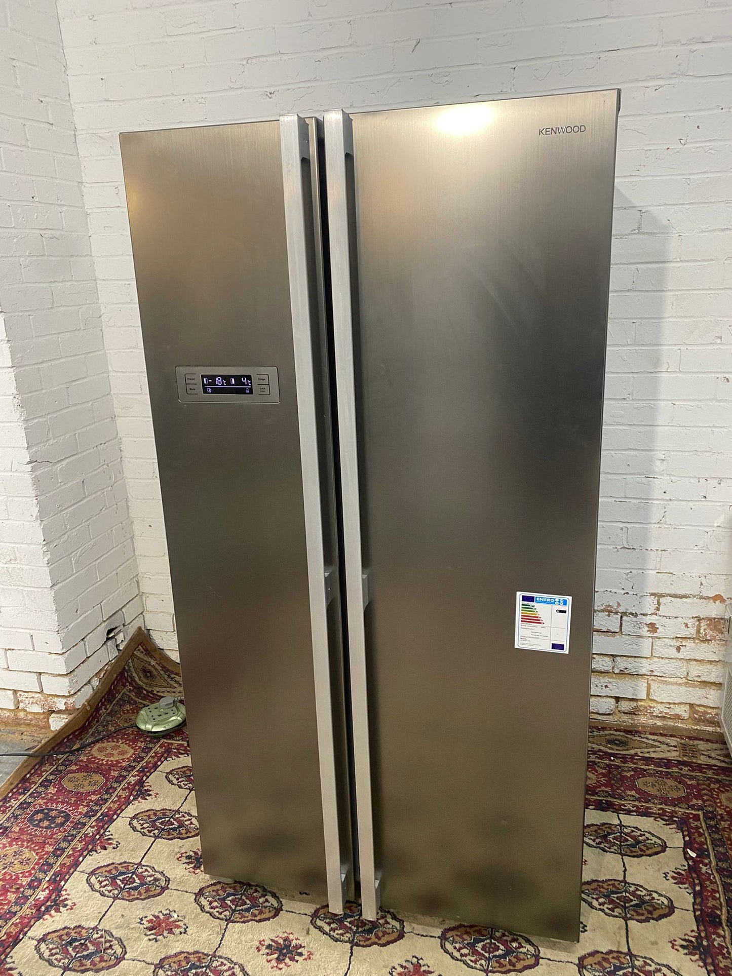 🚐Beautiful Kenwood Grey Latest Model Double Door American Non Plumb Fridge Freezer For Sale