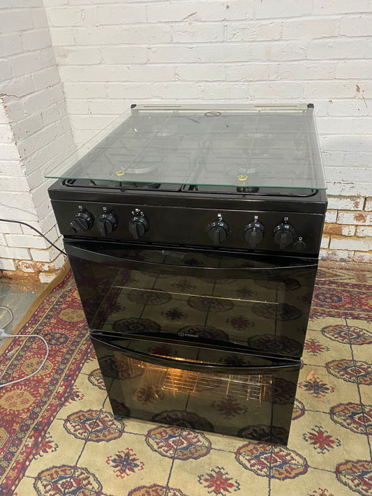 🚚Beautiful Almost New HotPoint 60CM Black Gas Cooker With Oven/Grill For Sale