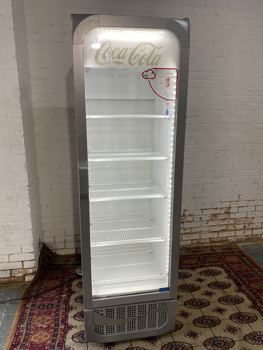 Beautiful Tall CocaCola Standing Glass Display Drinks Fridge For Sale