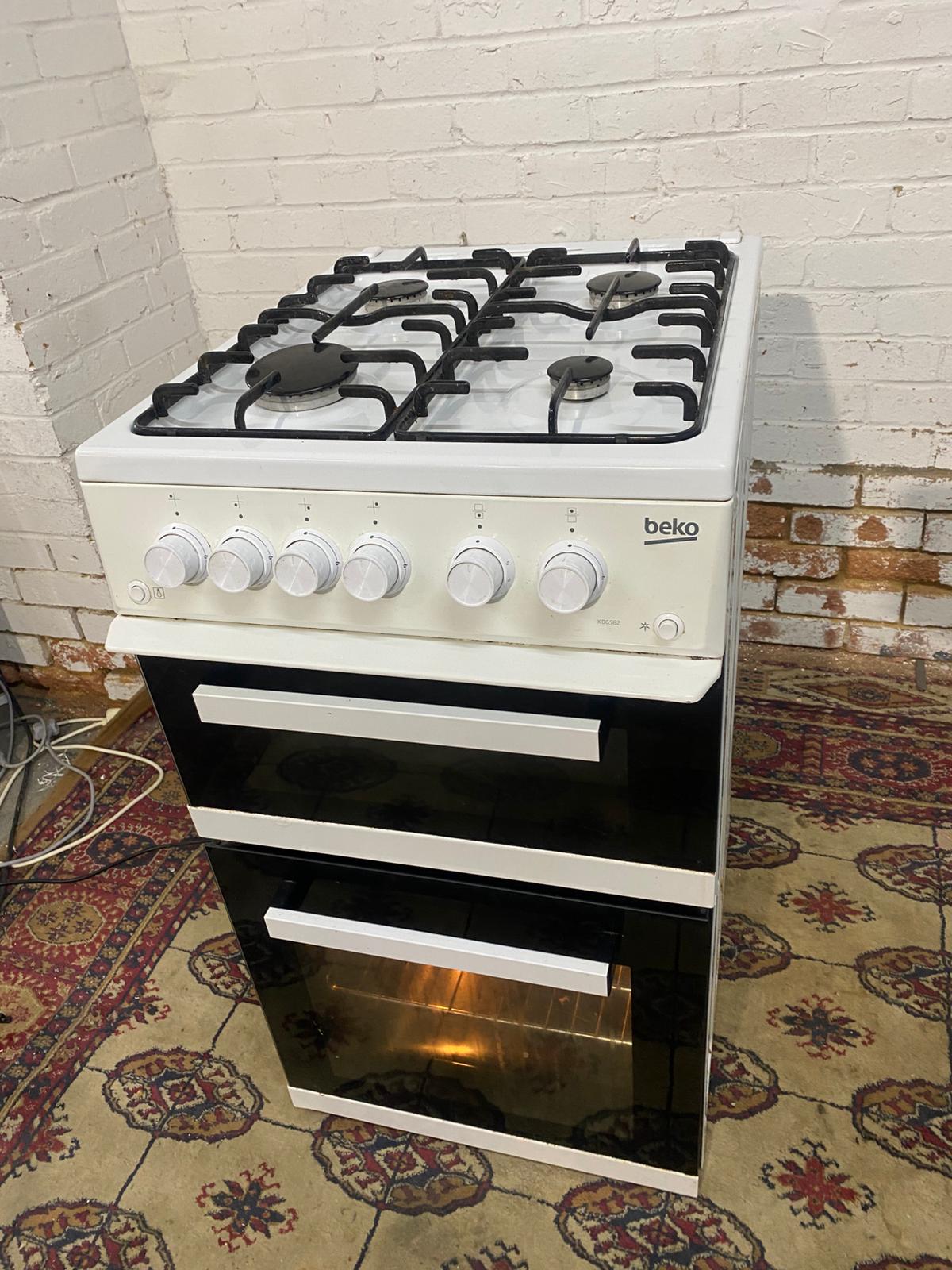 🚚Beautiful 50CM Beko White Gas Cooker With Oven/Grill For Sale