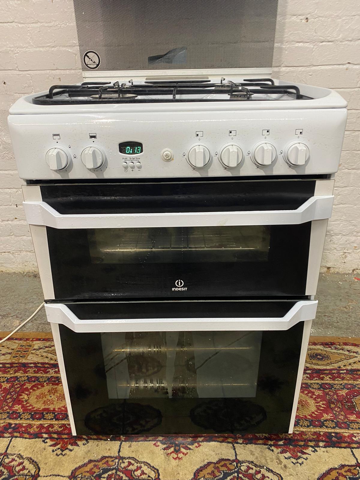 FREE DELIVERY White Indesit 60 Cm Gas Cooker With Dual Oven/ Grill For Sale