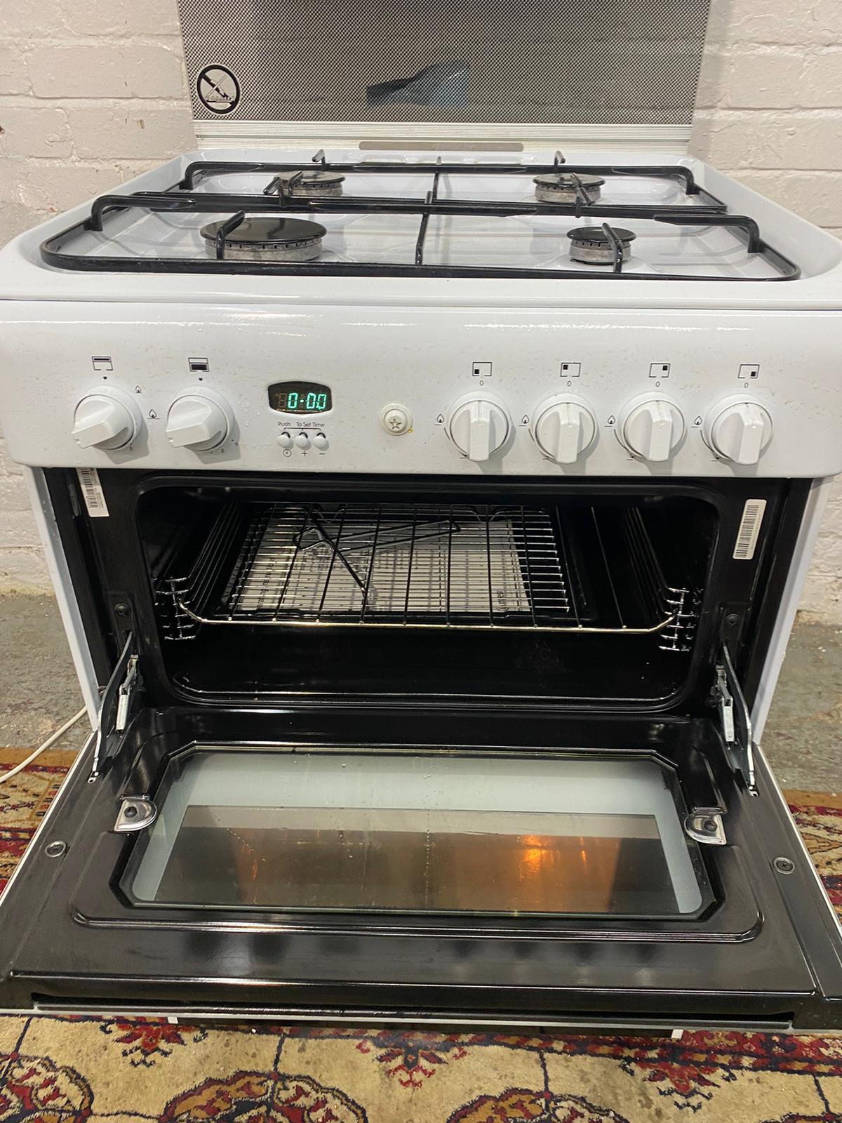 FREE DELIVERY White Indesit 60 Cm Gas Cooker With Dual Oven/ Grill For Sale
