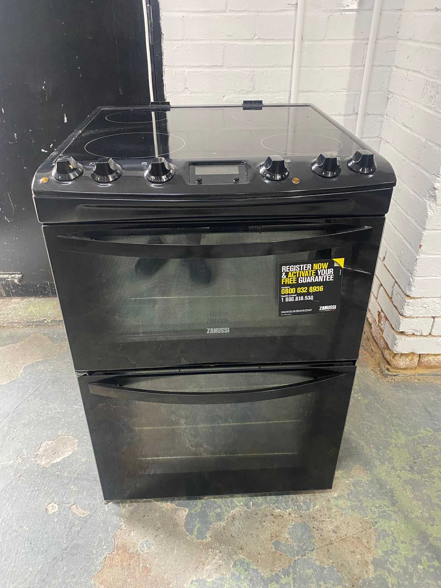 🚚Top Brand Zanussi Black 60 CM Electric Ceramic Cooker With  Oven/ Grill