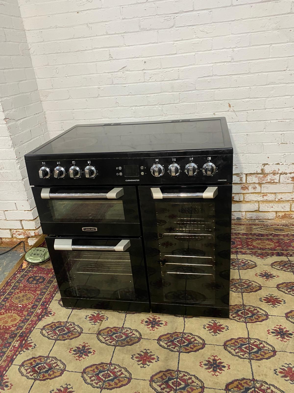 🚐FREE DELIVERY 90 CM Black Ceramic Electric Cooker With Double Oven/Grill