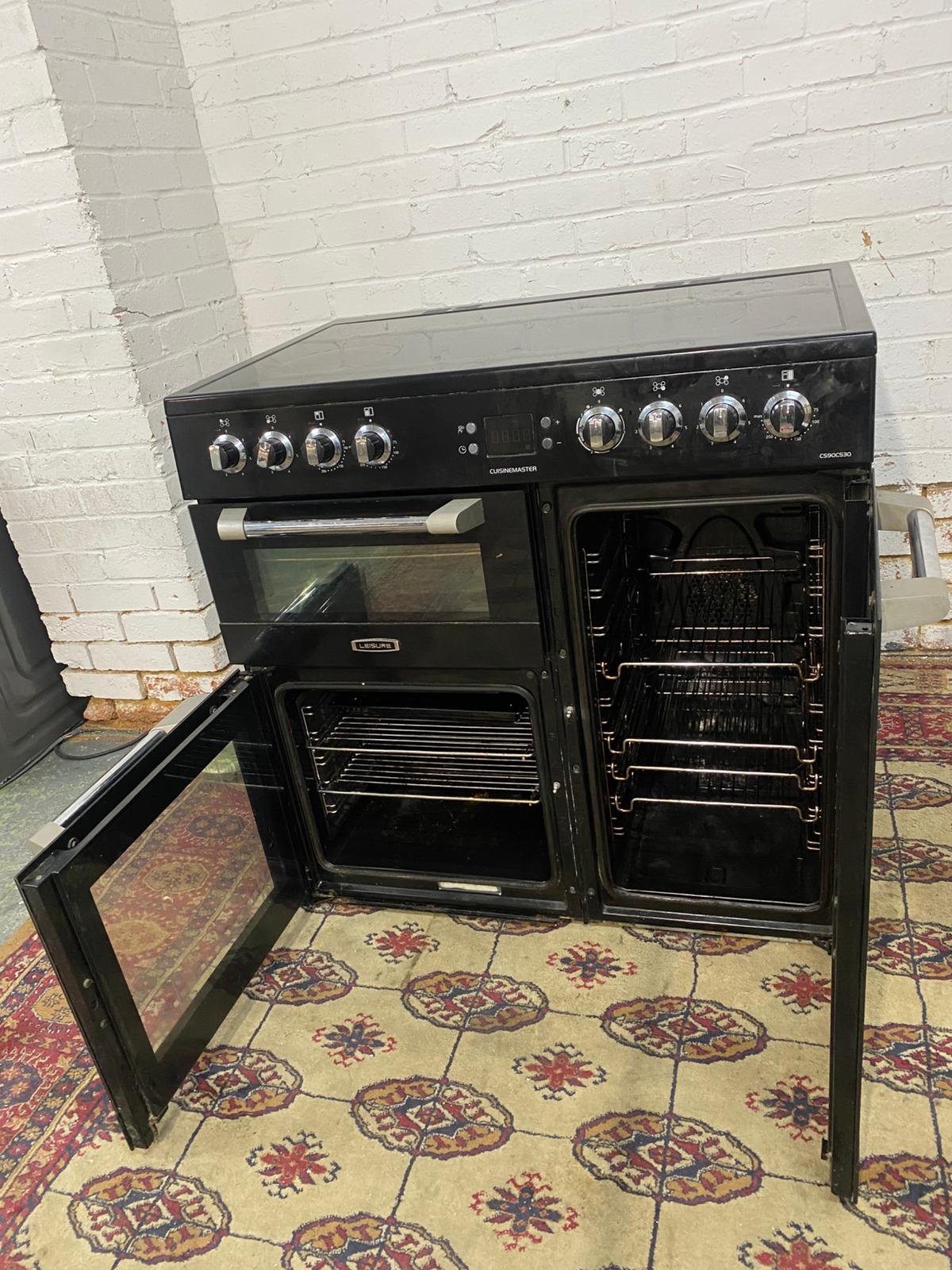 🚐FREE DELIVERY 90 CM Black Ceramic Electric Cooker With Double Oven/Grill