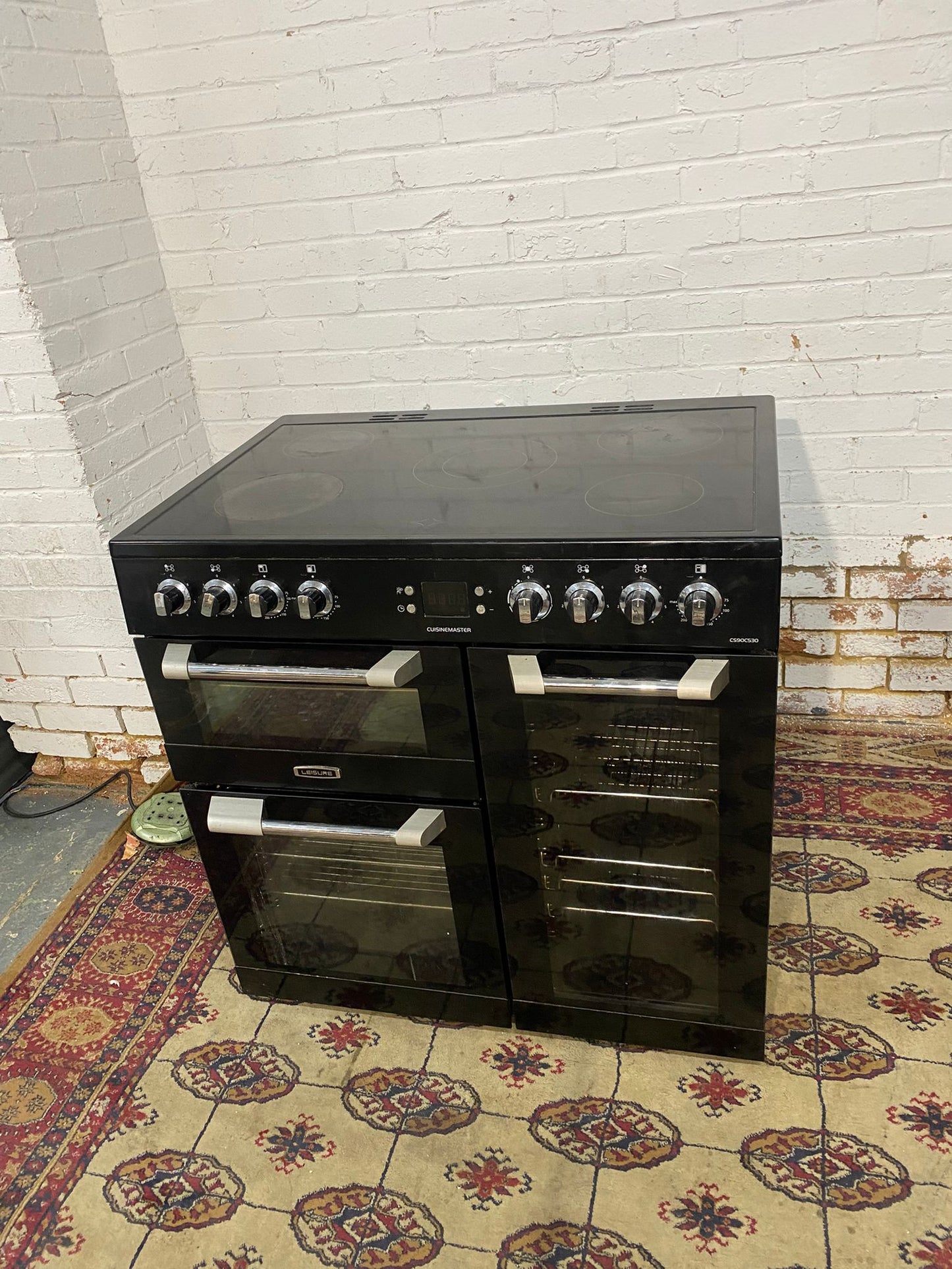 🚐FREE DELIVERY 90 CM Black Ceramic Electric Cooker With Double Oven/Grill