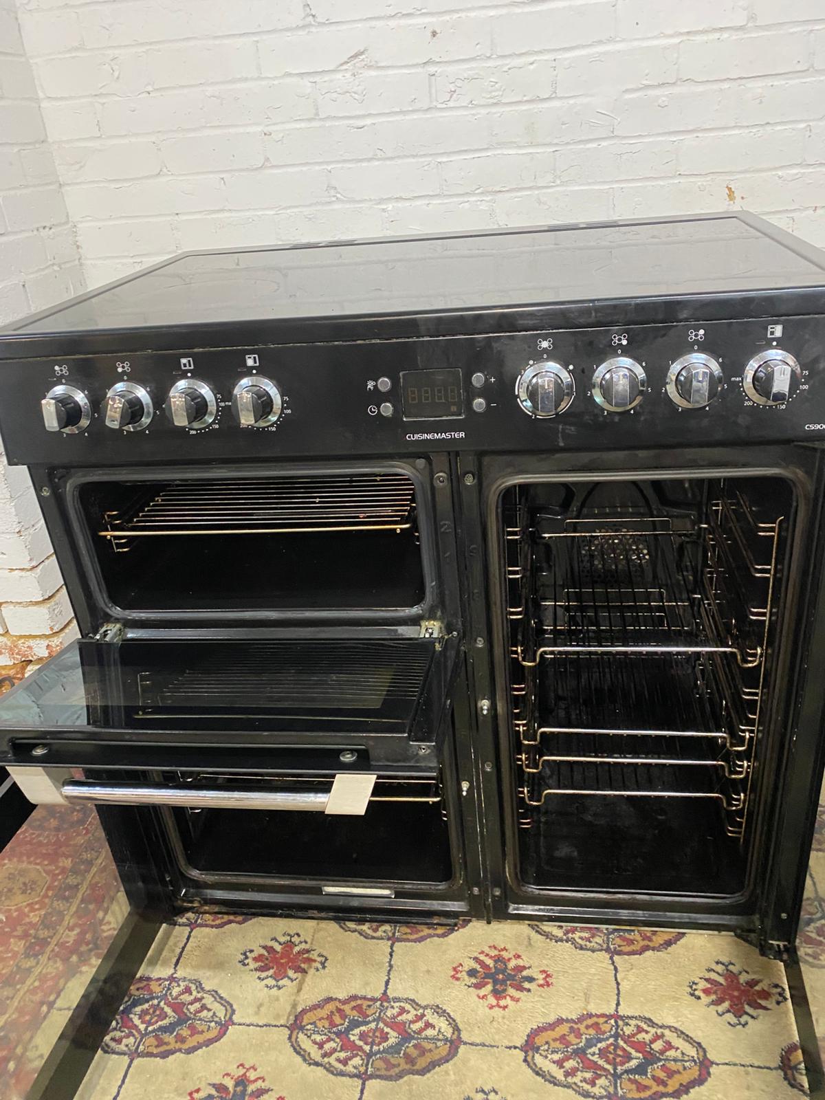 🚐FREE DELIVERY 90 CM Black Ceramic Electric Cooker With Double Oven/Grill